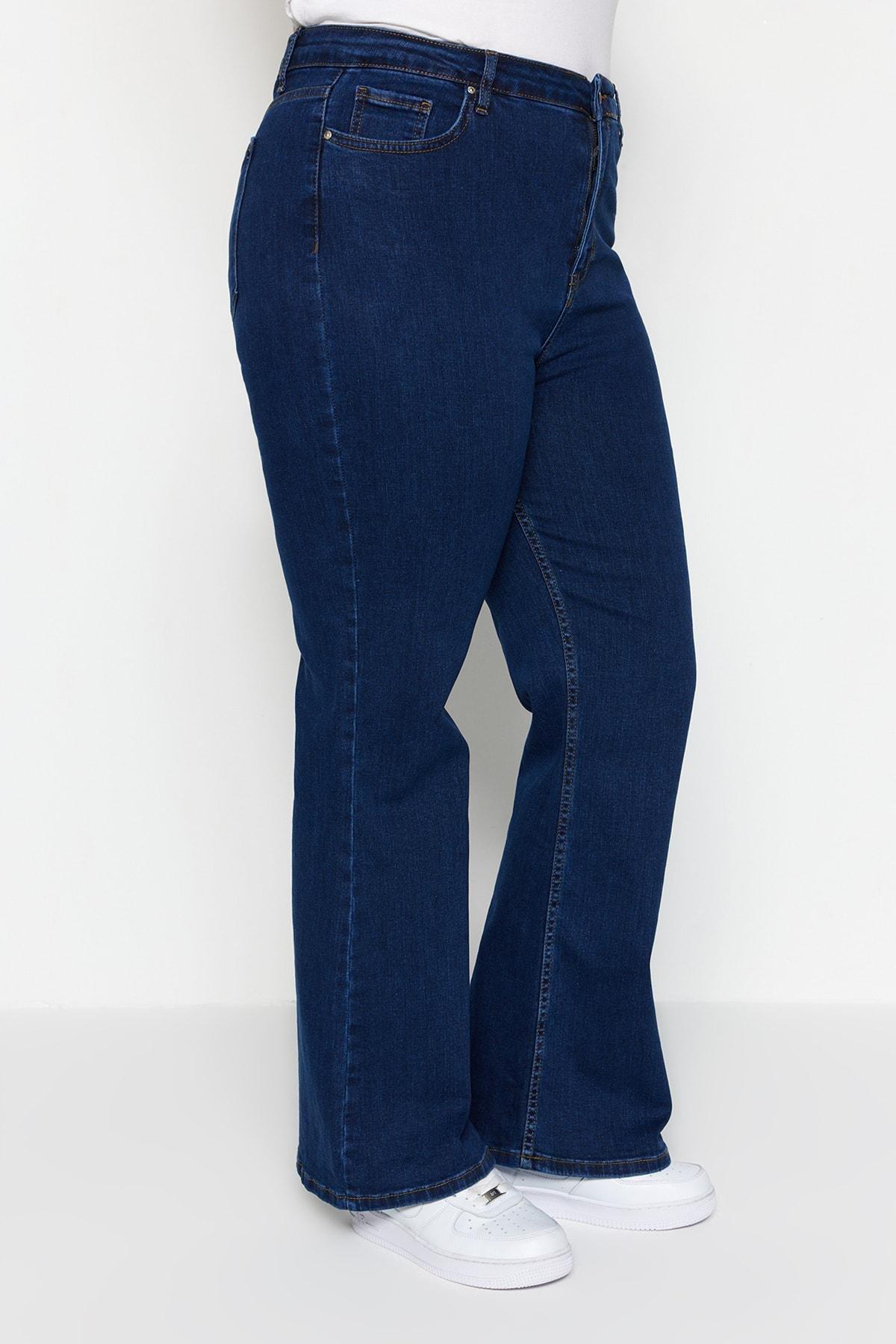 Blue Slim Plus Size Jeans, , large image number 4