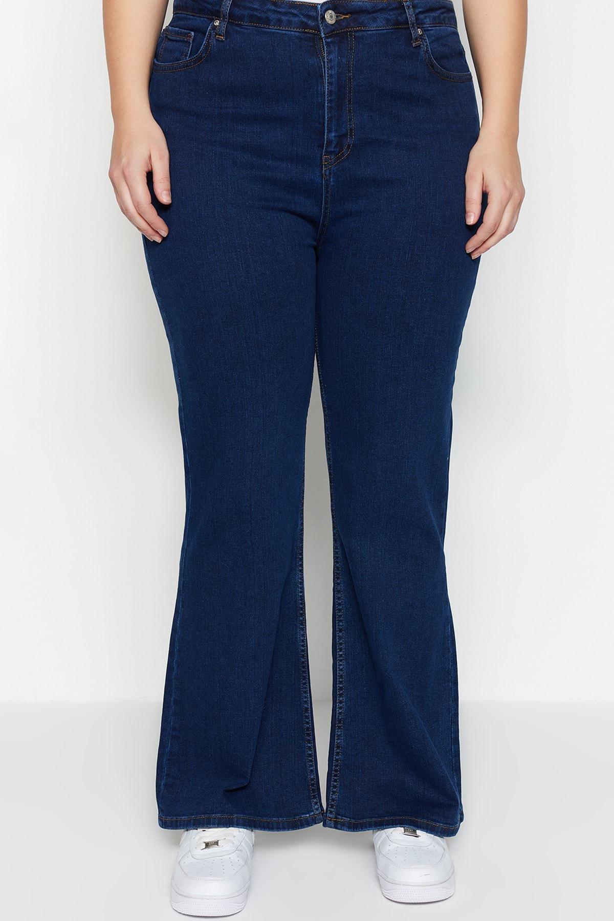 Blue Slim Plus Size Jeans, , large image number 5