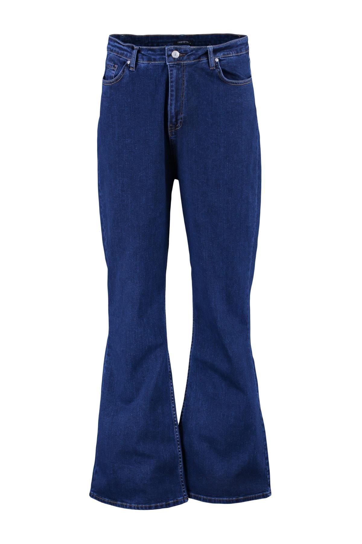 Trendyol - Blue Slim Plus Size Jeans