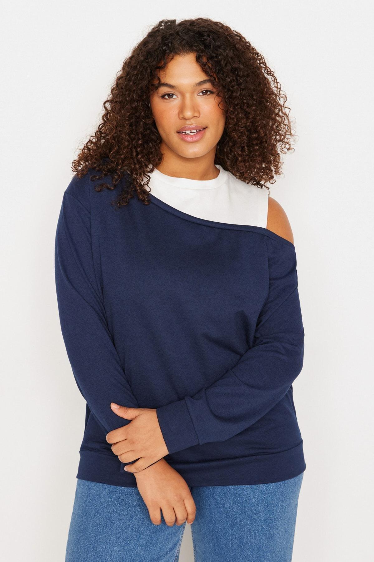 Navy Regular Plus Size Sweatshirt, , large image number 3