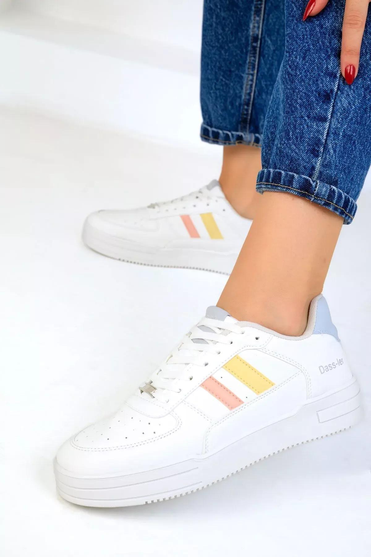 White-Powder-Yellow Unisex Sneaker 17105, C101_5551, large image number 1