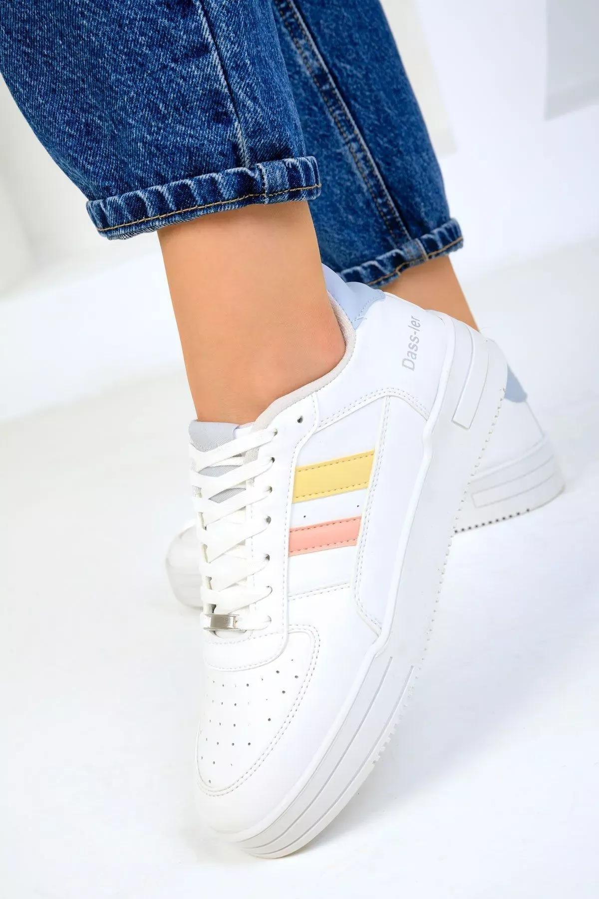 White-Powder-Yellow Unisex Sneaker 17105, C101_5551, large image number 3
