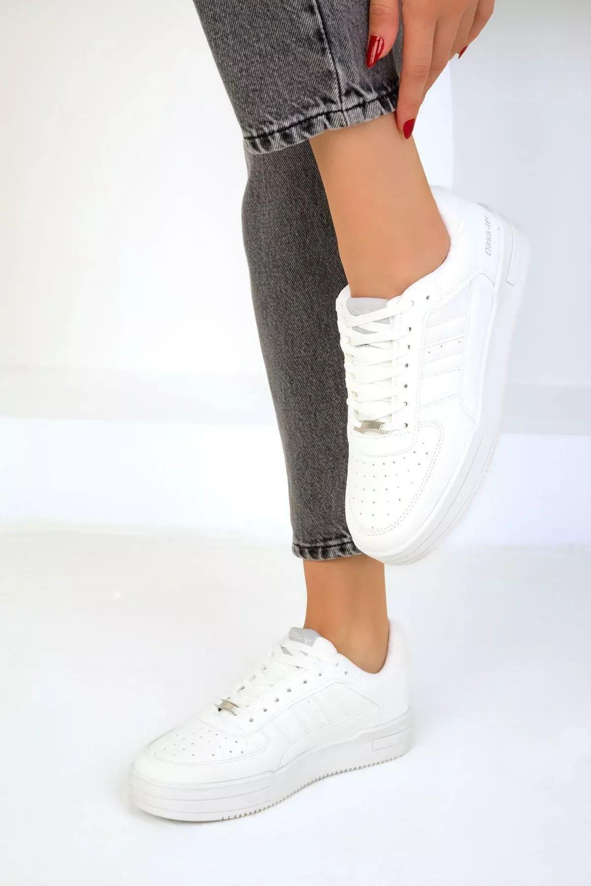 White Unisex Sneakers, , large image number 1