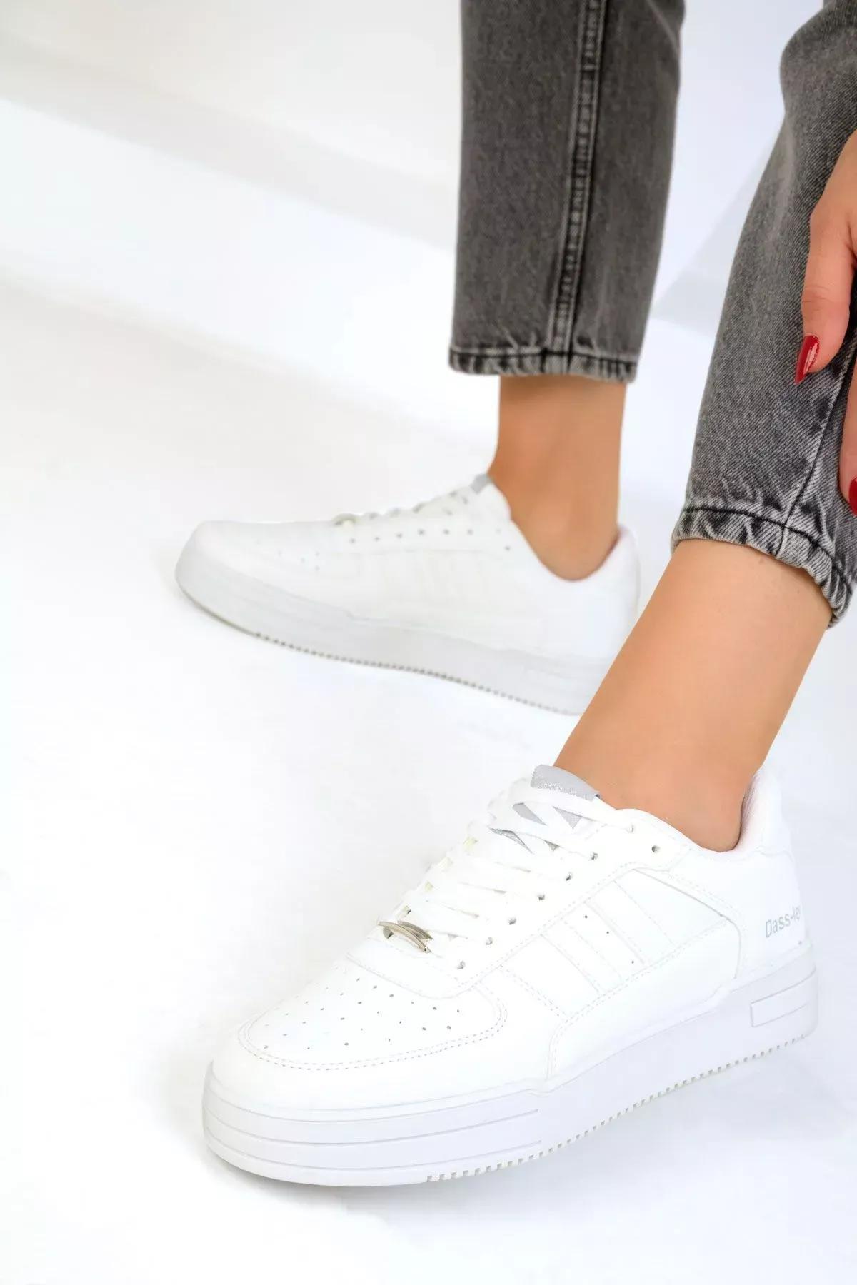 White Unisex Sneakers, , large image number 2