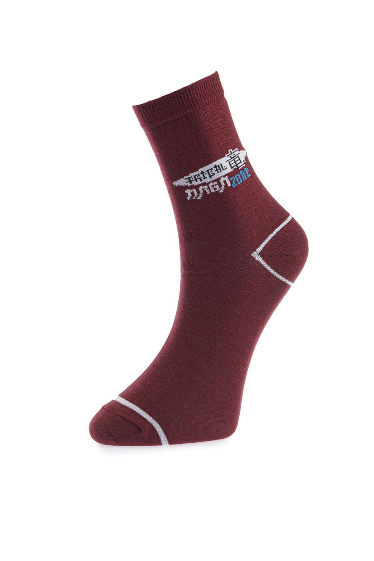 Burgundy Printed Socks, Set Of 4, , large image number 2