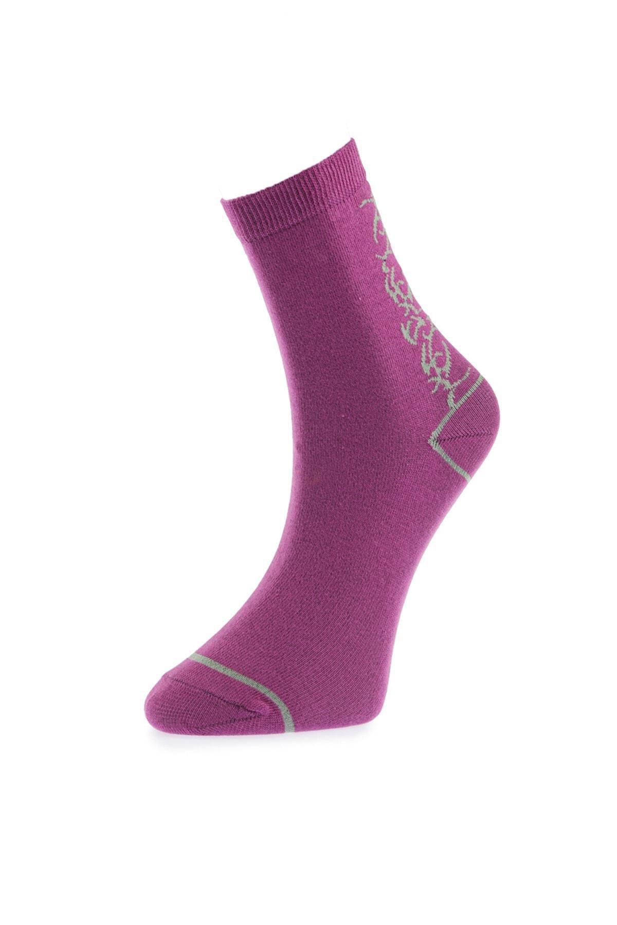 Burgundy Printed Socks, Set Of 4, , large image number 3