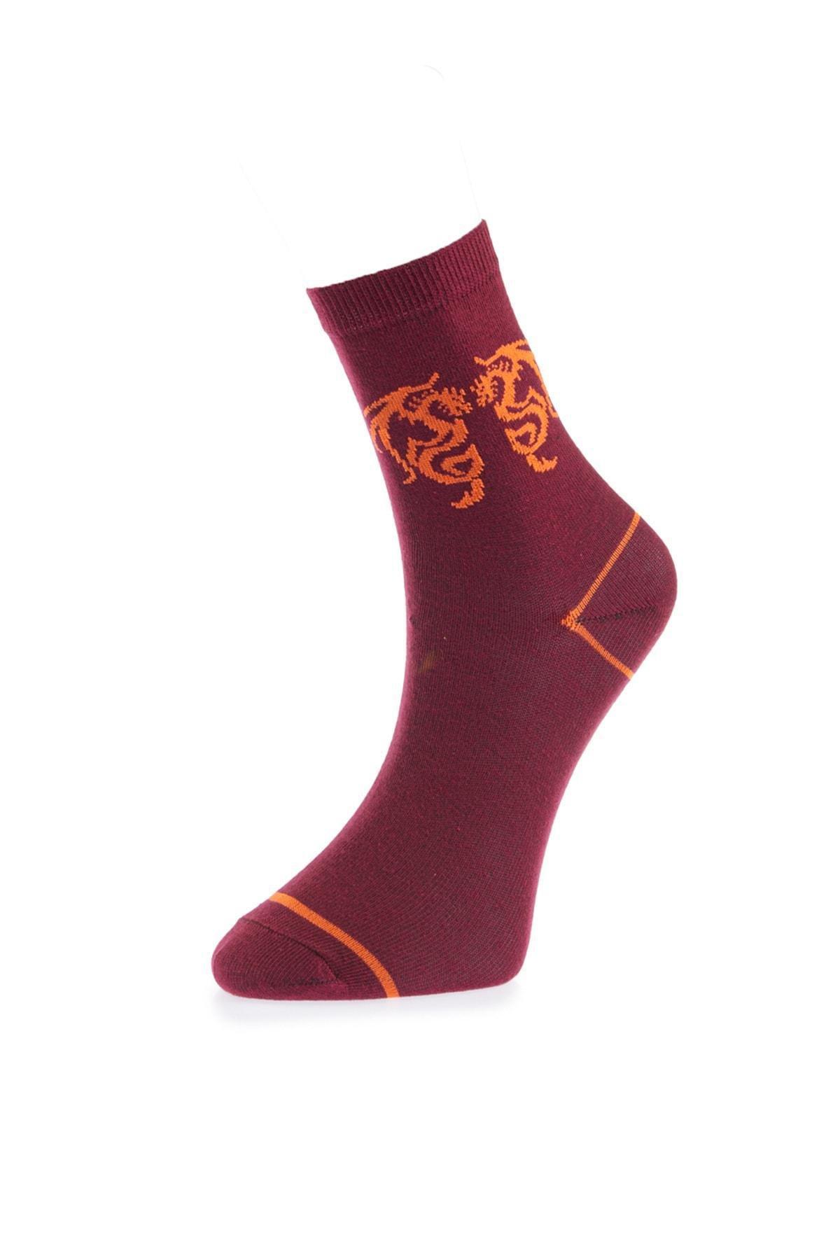Burgundy Printed Socks, Set Of 4, , large image number 5