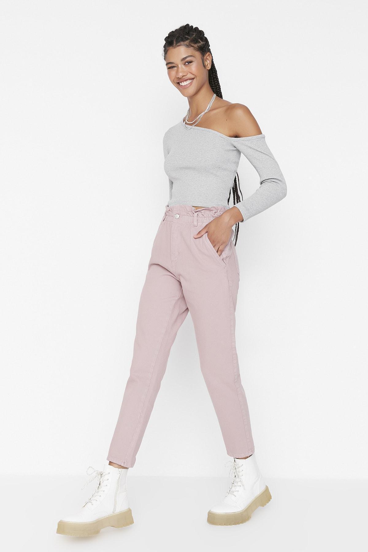 Trendyol - Pink Denim Straight Jeans