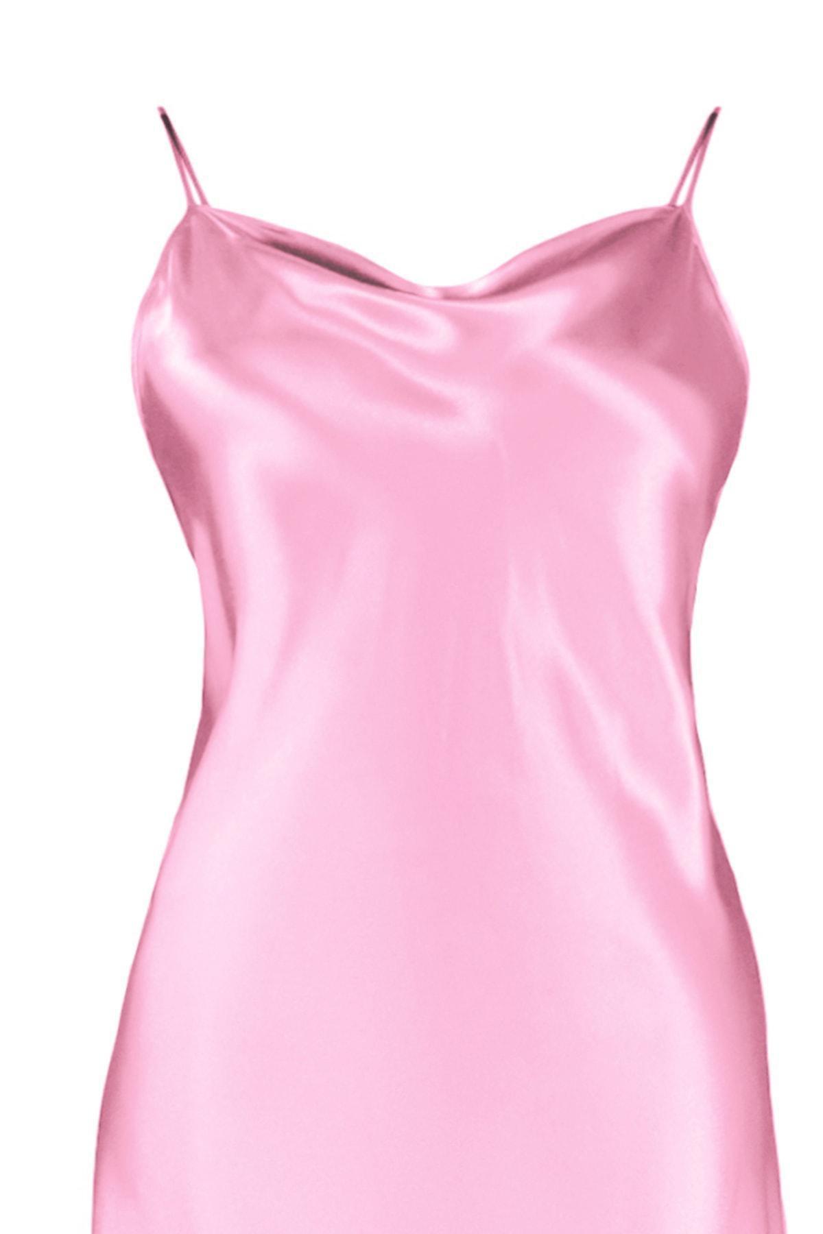 Pink Cowl Neck Plus Size Nightgown, , large image number 6