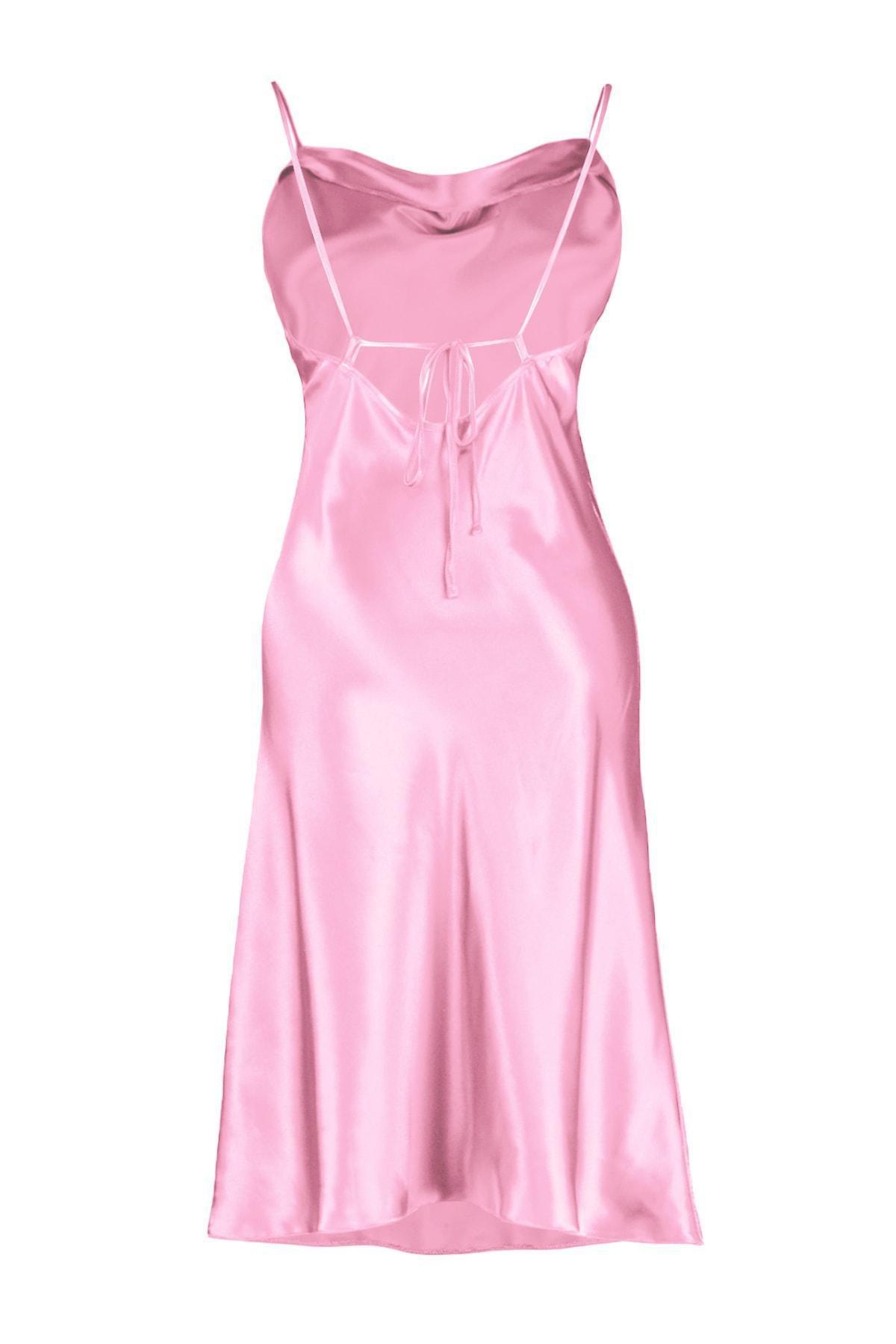 Pink Cowl Neck Plus Size Nightgown, , large image number 7