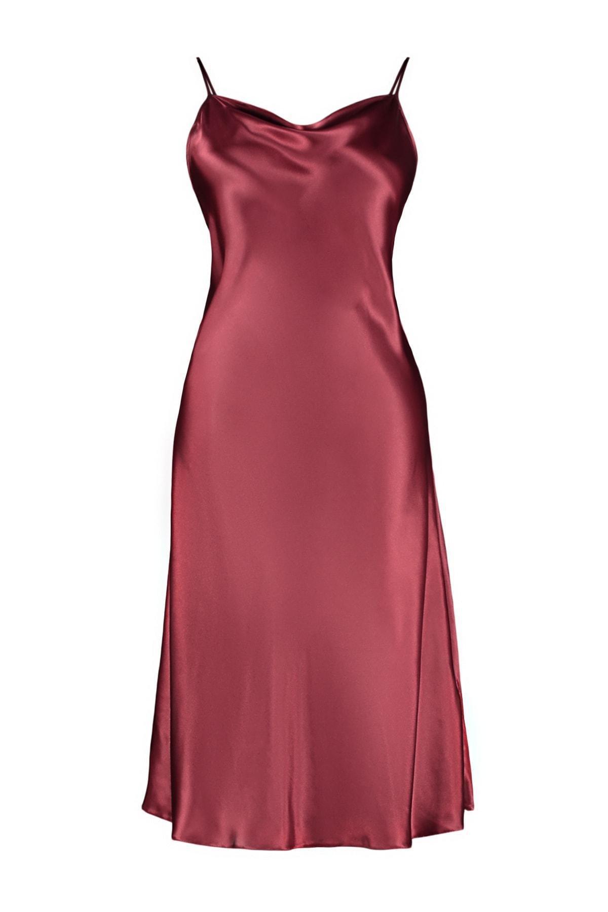 Burgundy Basic Plus Size Nightgown, Set Of 2, , large image number 5