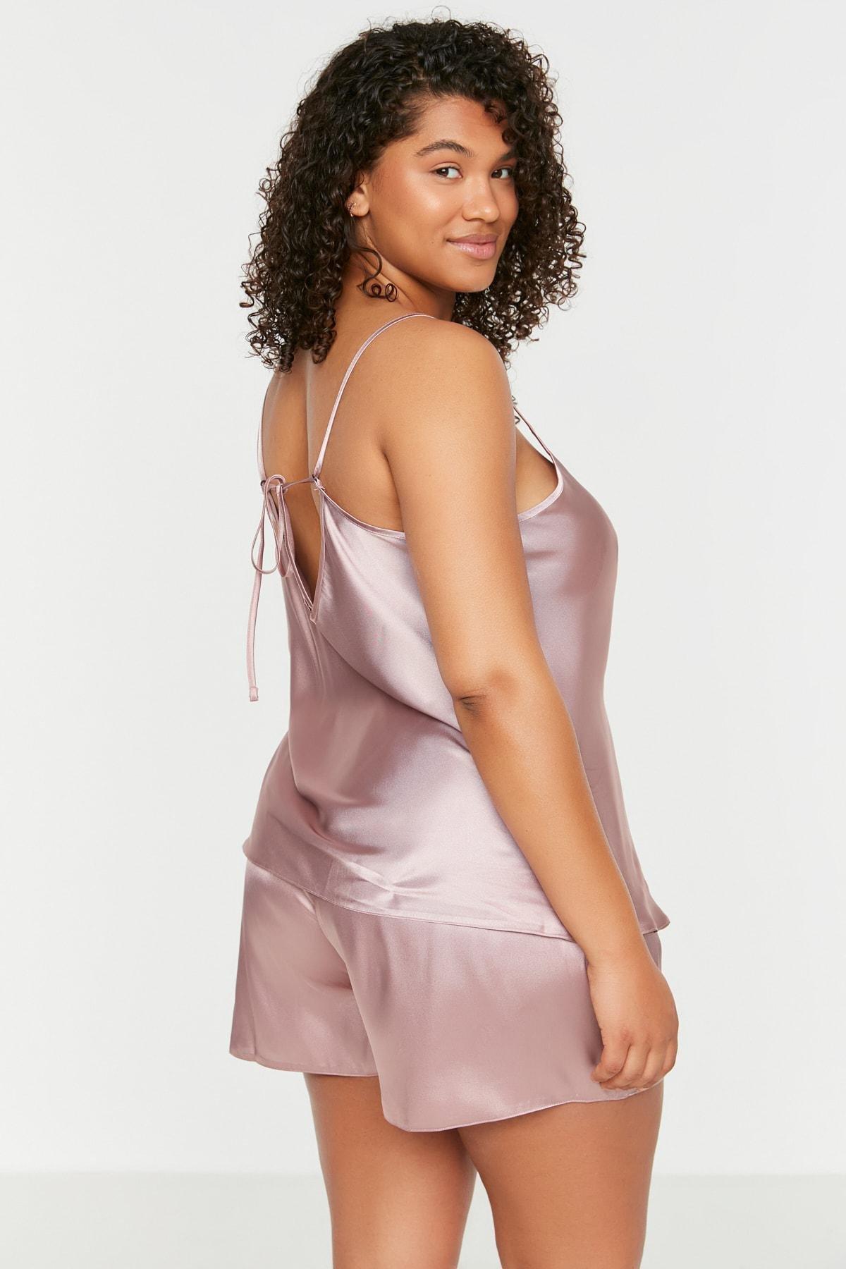 Pink Acrylic Plus Size Pajama Set, , large image number 1