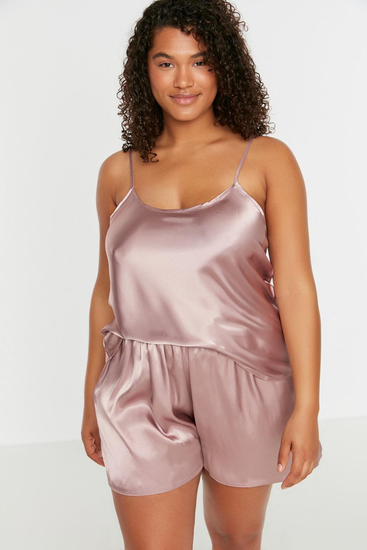 Pink Acrylic Plus Size Pajama Set, , large image number 2