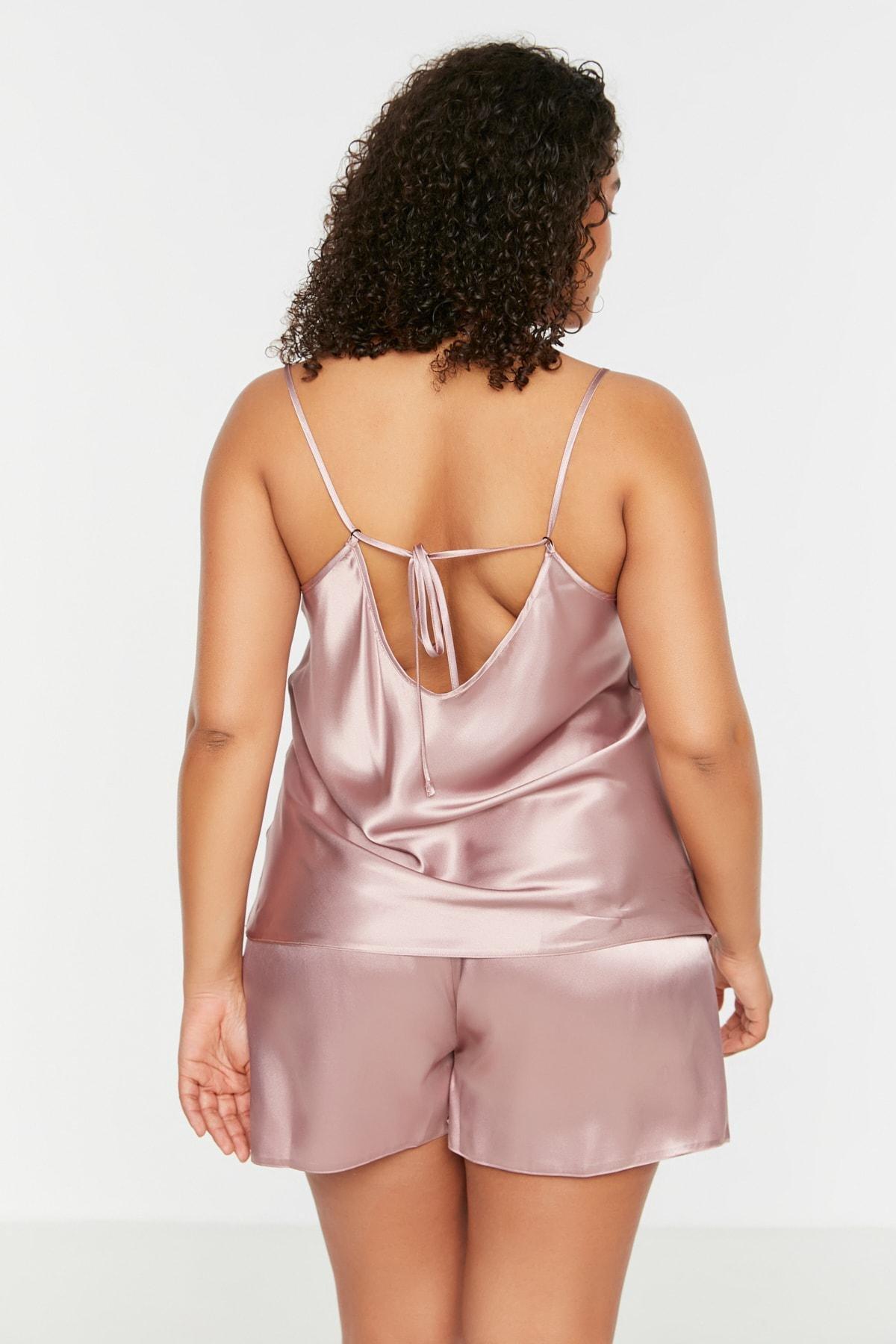 Pink Acrylic Plus Size Pajama Set, , large image number 4