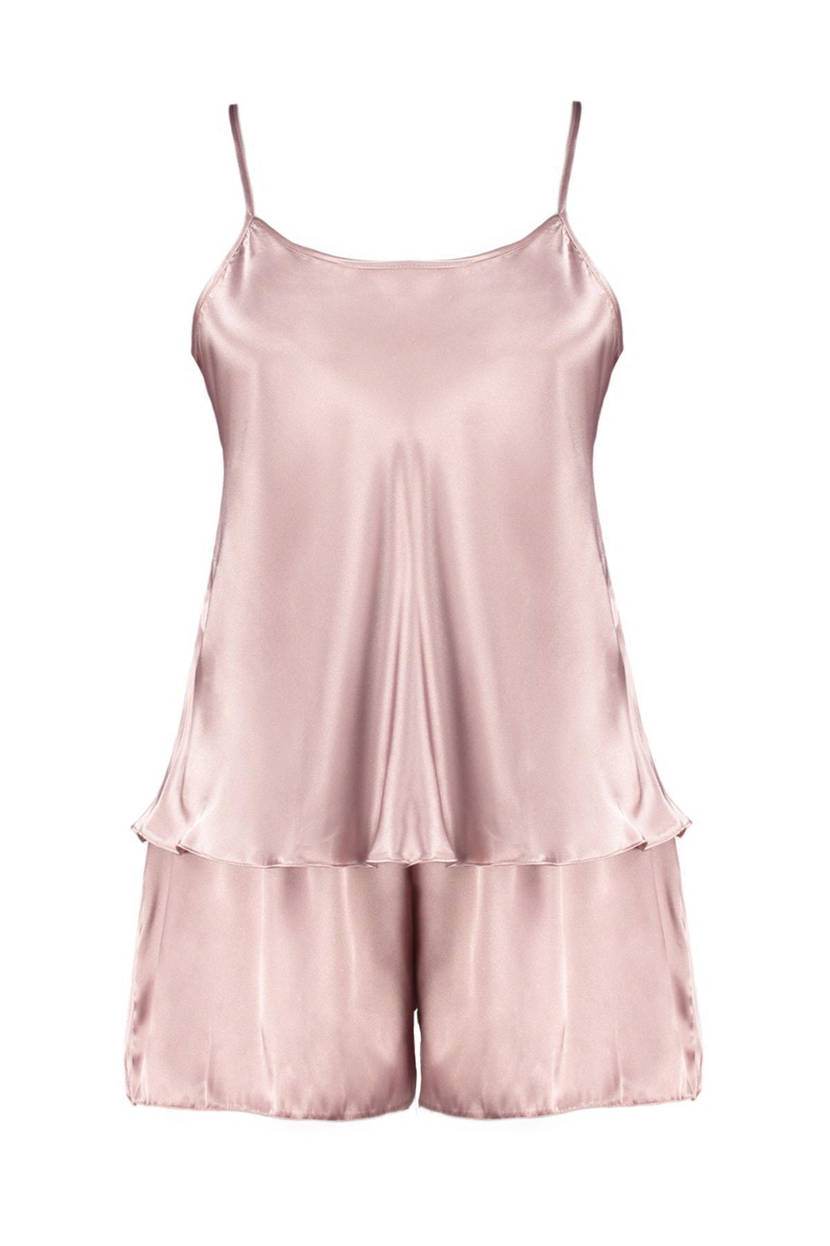 Trendyol - Pink Acrylic Plus Size Pajama Set