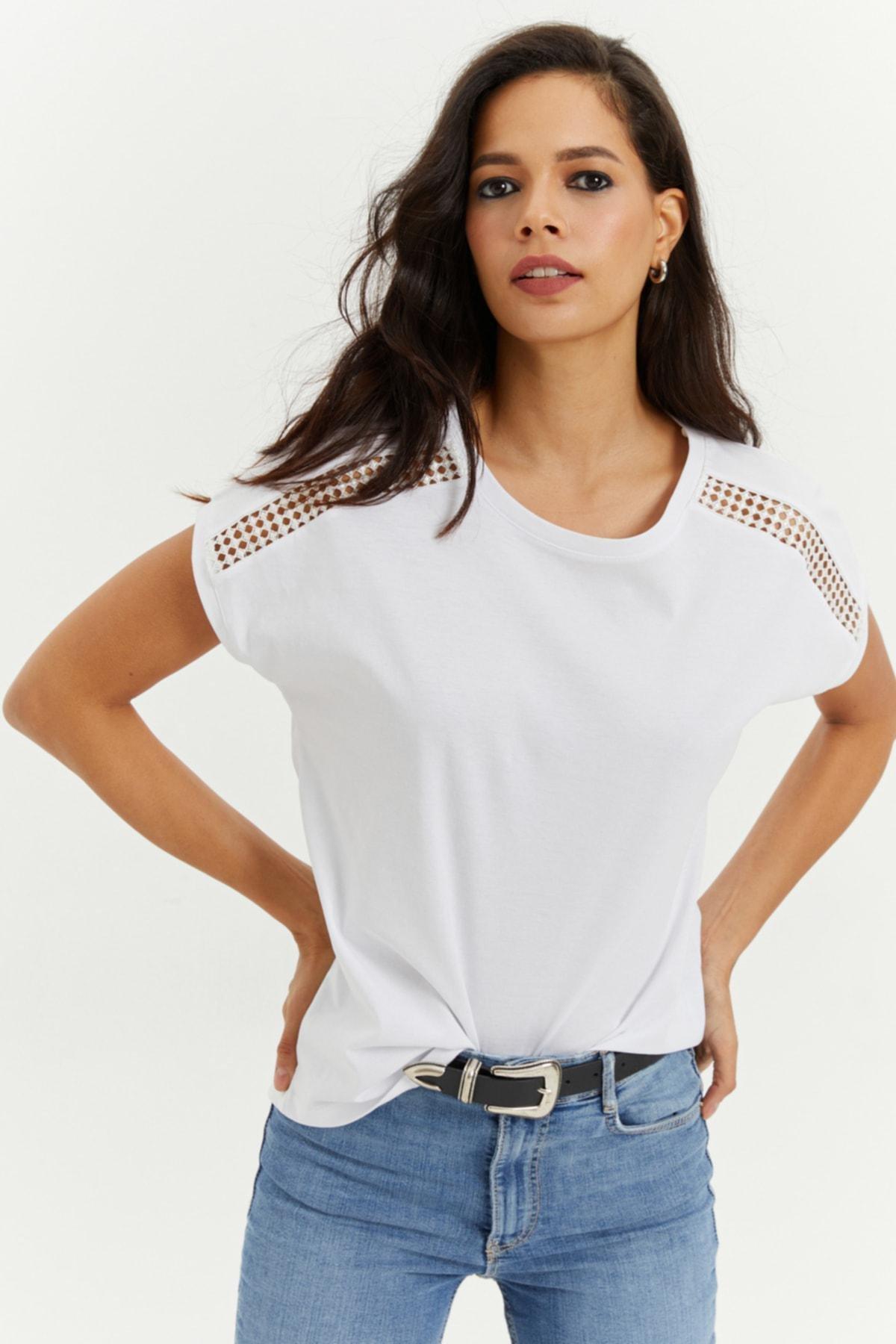 White Crew Neck Basic T-Shirt, , large image number 0