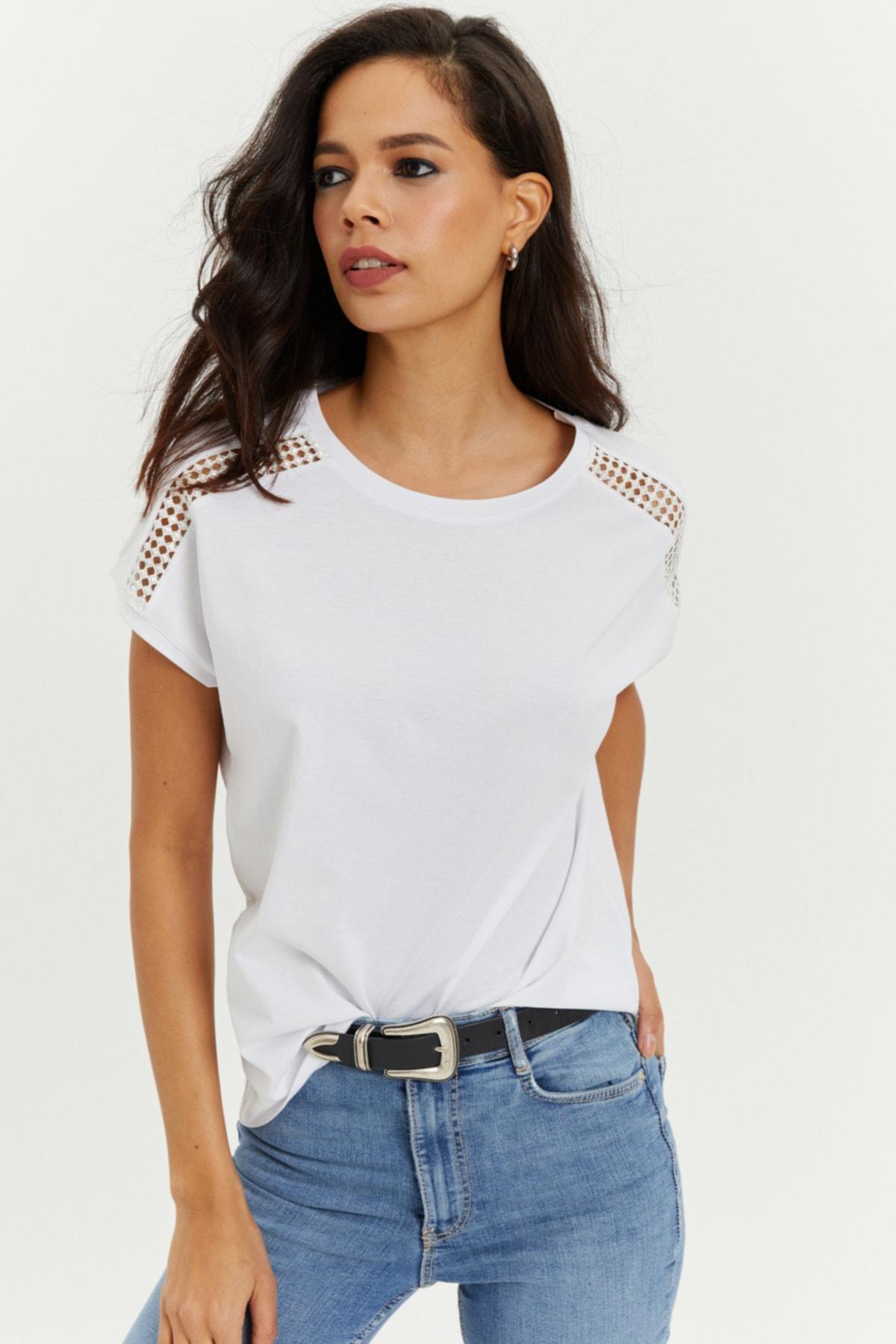 White Crew Neck Basic T-Shirt, , large image number 2