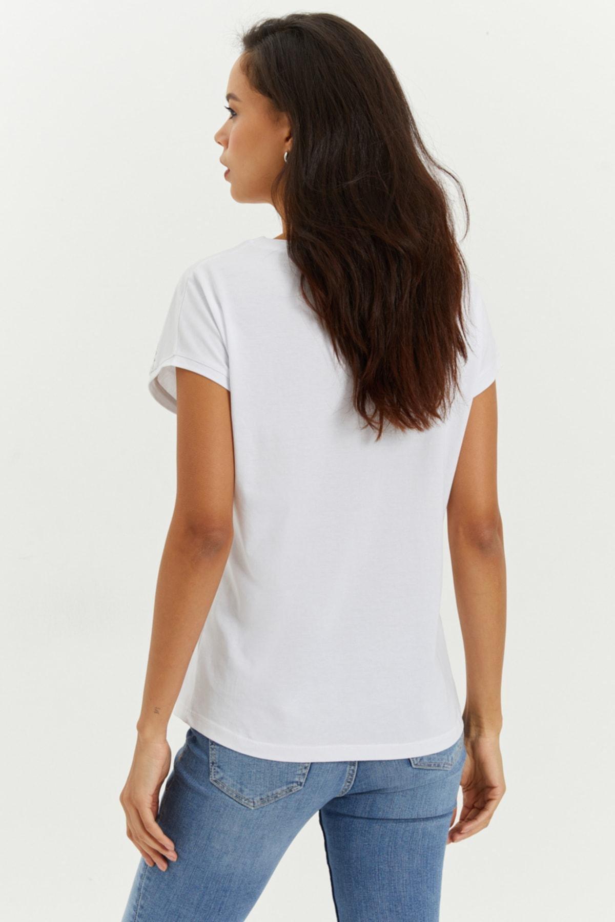 White Crew Neck Basic T-Shirt, , large image number 3