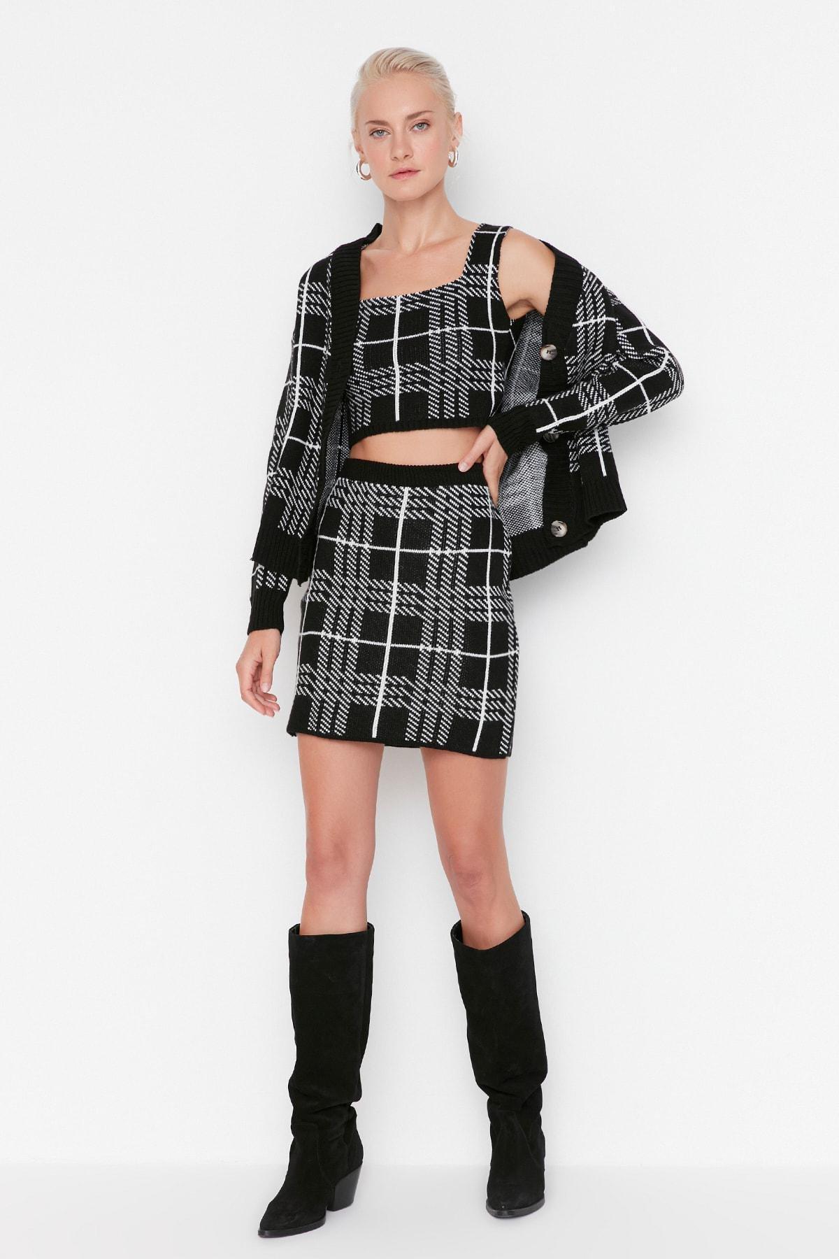 Black Plaid Co-Ord Set, , large image number 0
