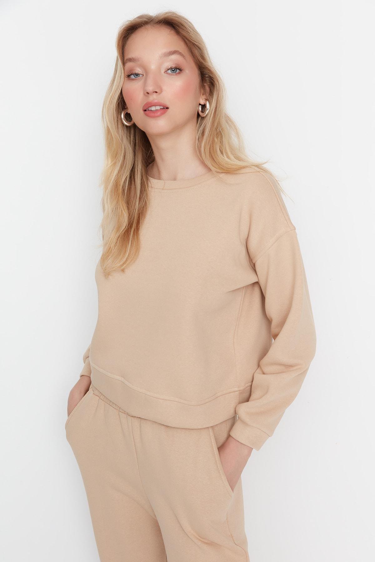 Beige Knitted Sweatsuit Co-Ord Set, , large image number 2