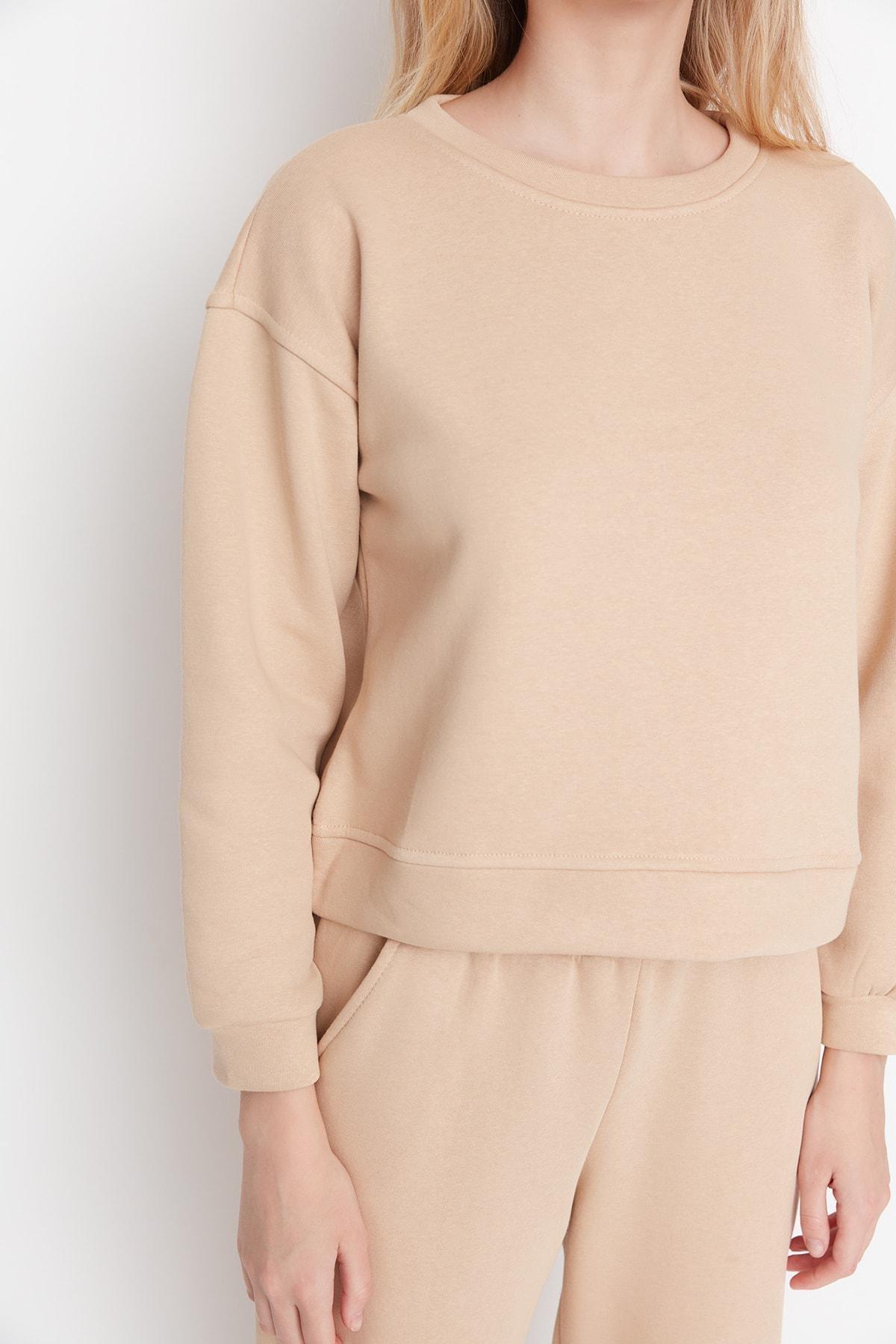 Beige Knitted Sweatsuit Co-Ord Set, , large image number 3