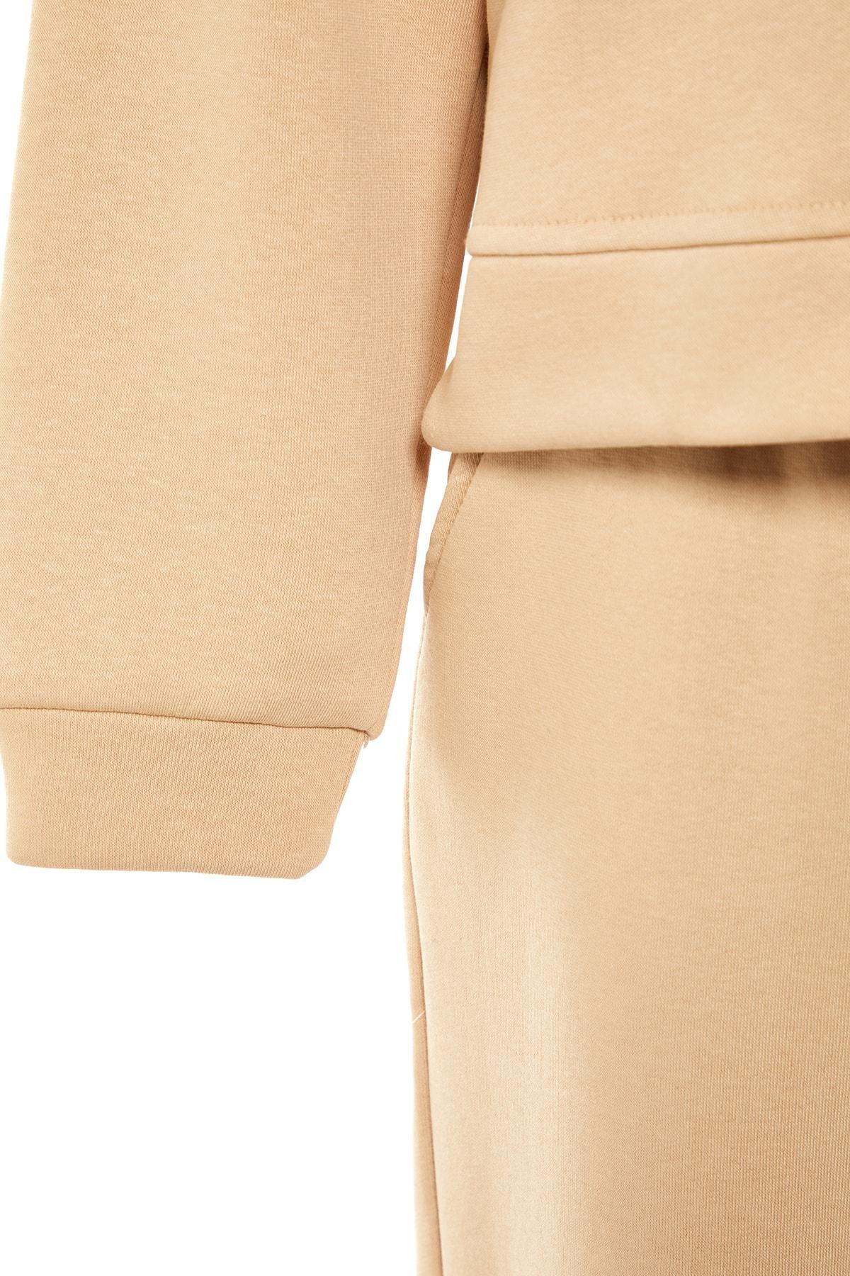 Beige Knitted Sweatsuit Co-Ord Set, , large image number 6