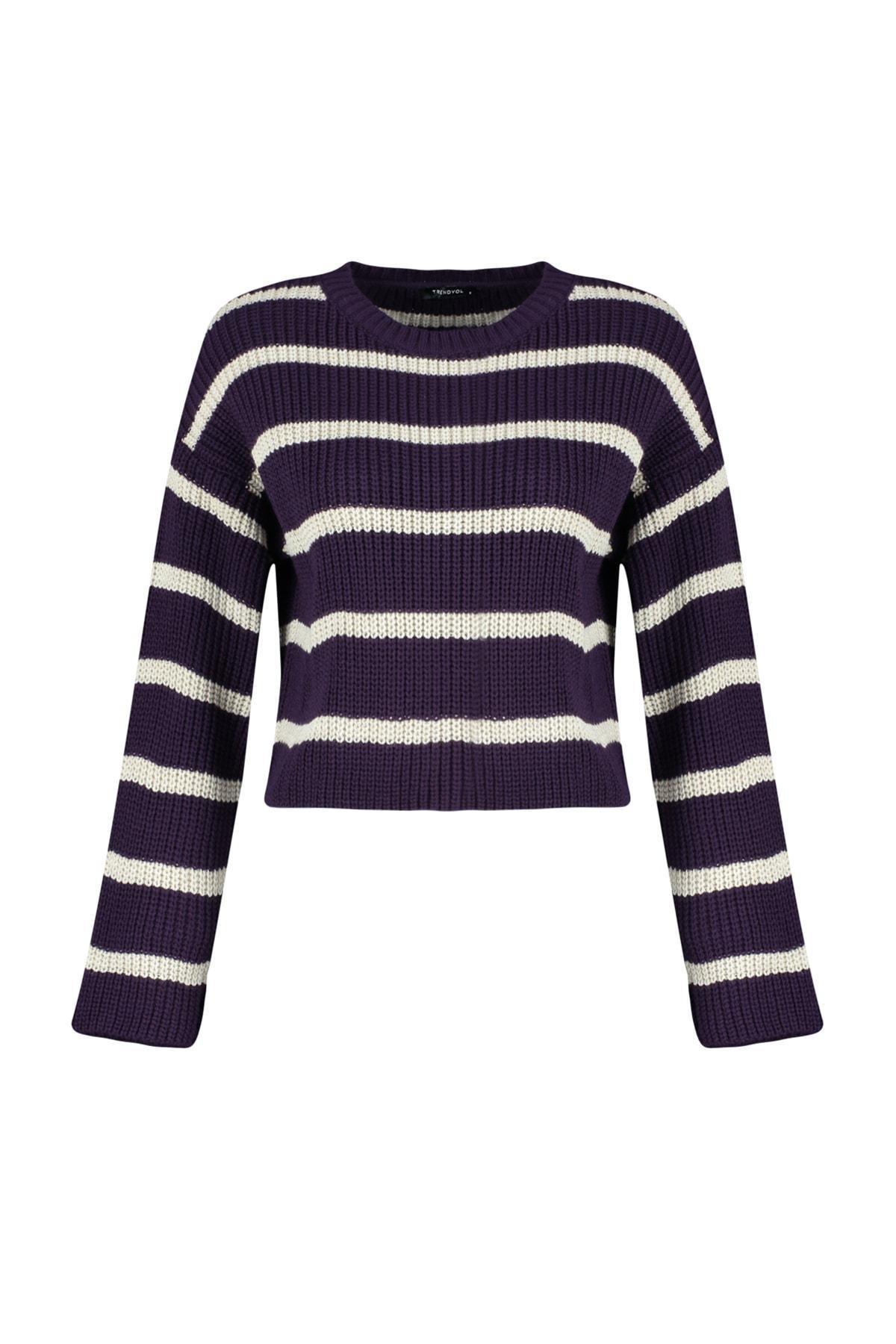 Trendyol - Purple Striped Sweater