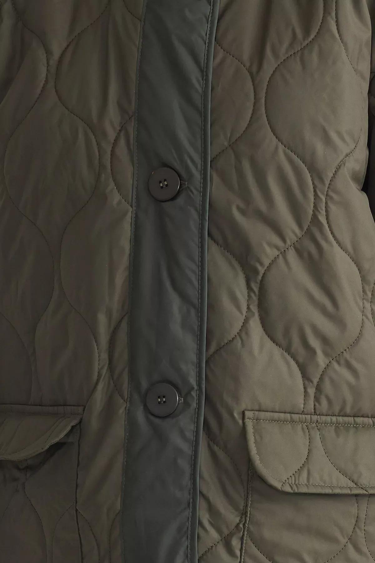 Khaki Crew Neck Jacket, Khaki, large image number 5