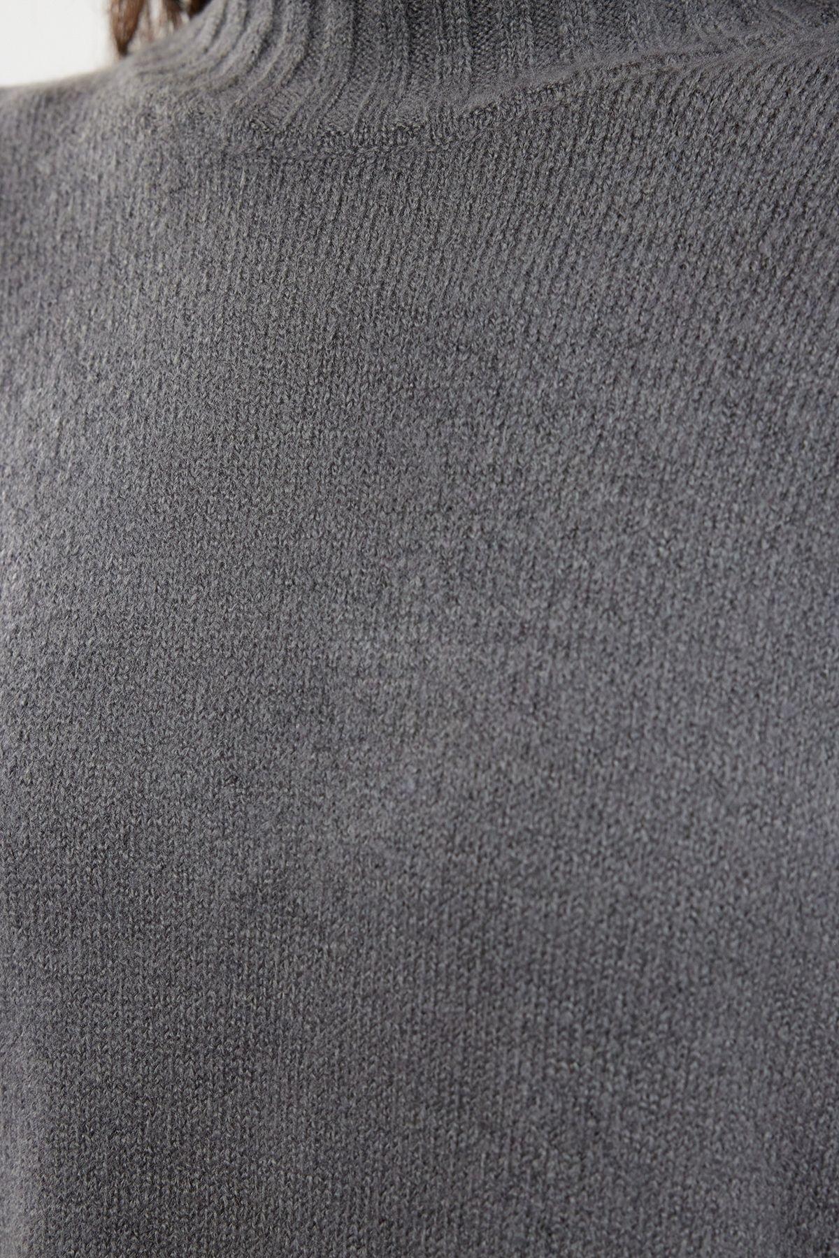 Anthracite Ribbed Sweater Midi Dress, , large image number 3