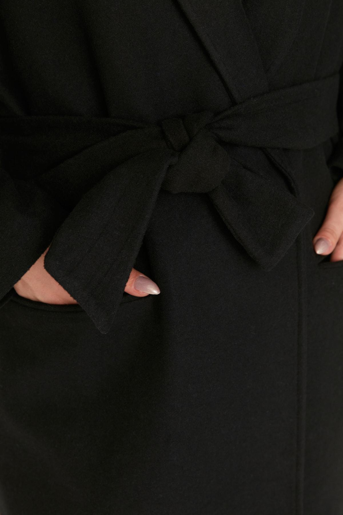 Black Parkas Plus Size Coat, , large image number 4