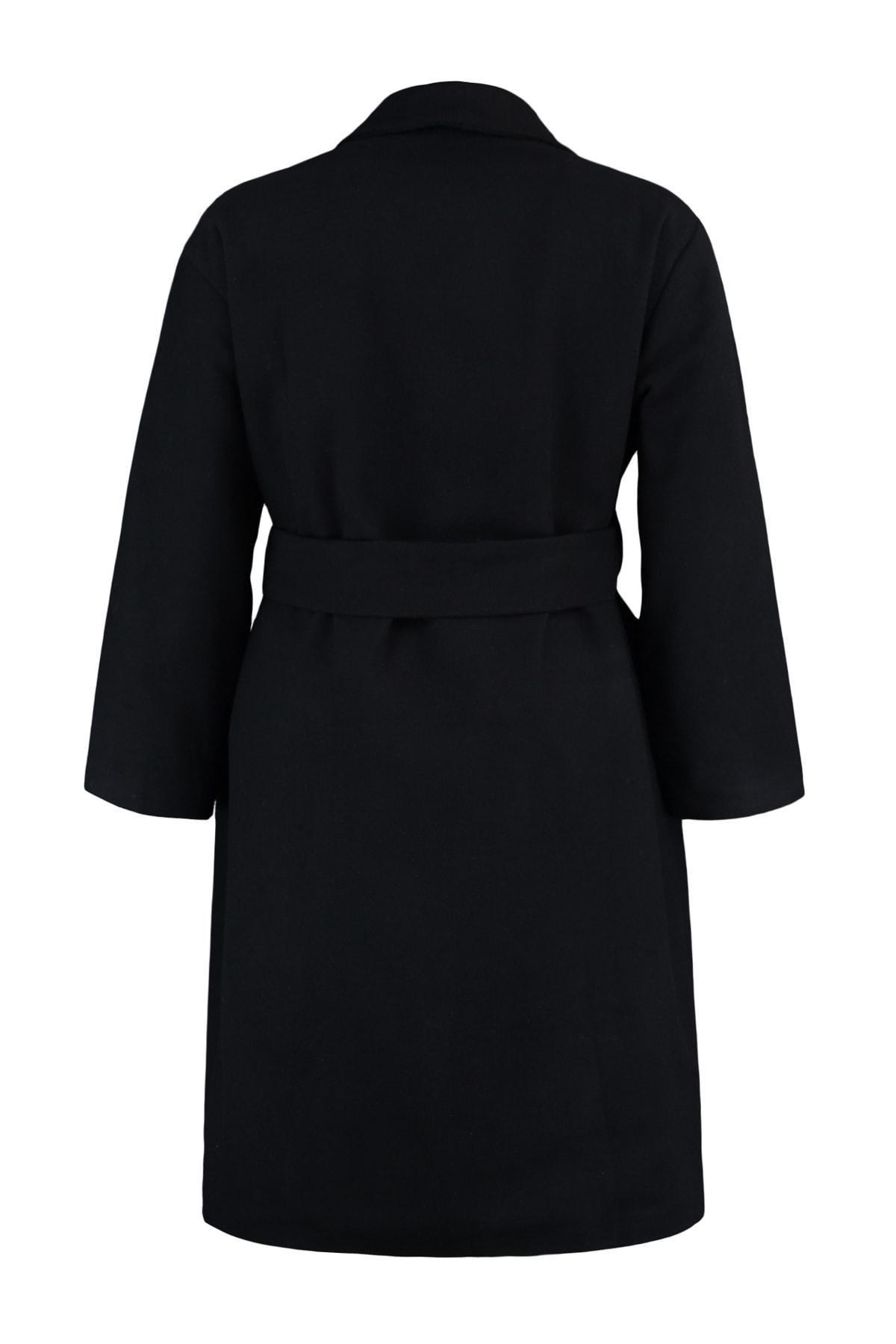 Black Parkas Plus Size Coat, , large image number 6