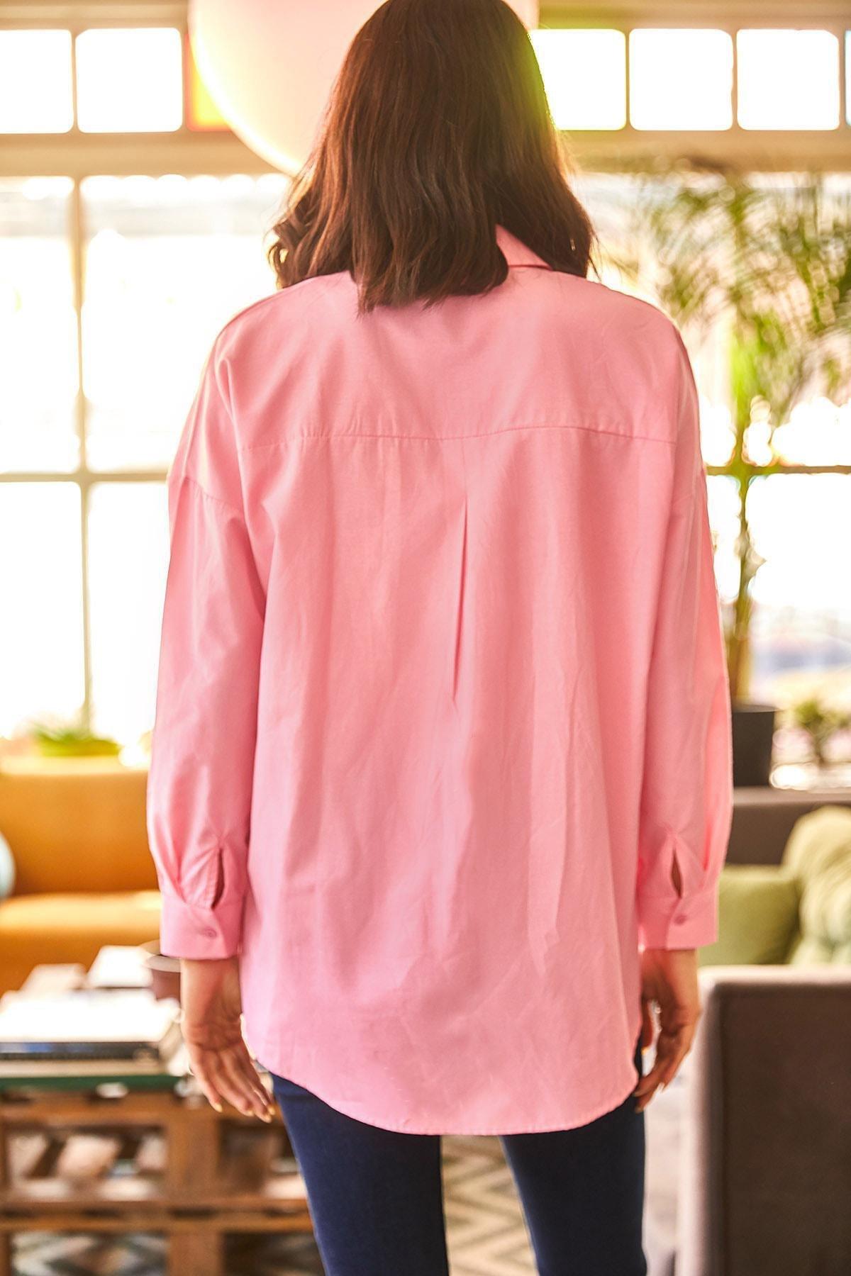 Pink Pocket Detailed Printed Shirt, , large image number 4