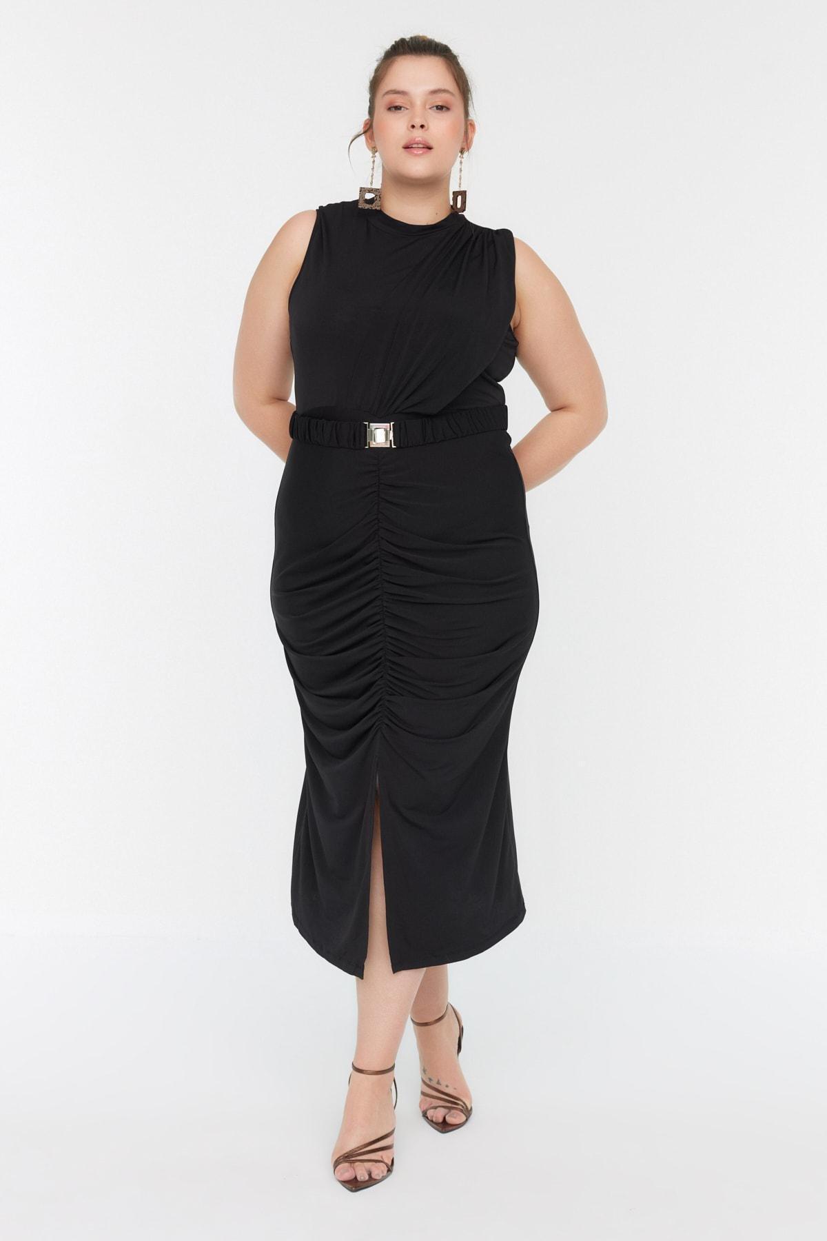 Trendyol - Black Bodycon Plus Size Dress