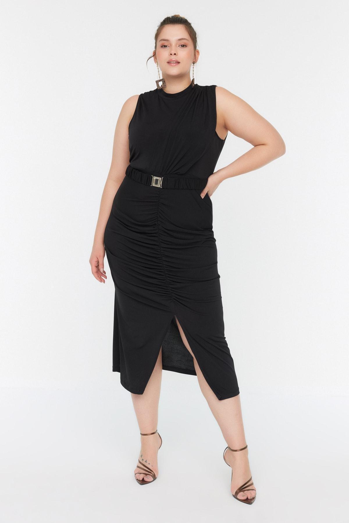 Trendyol - Black Bodycon Plus Size Dress