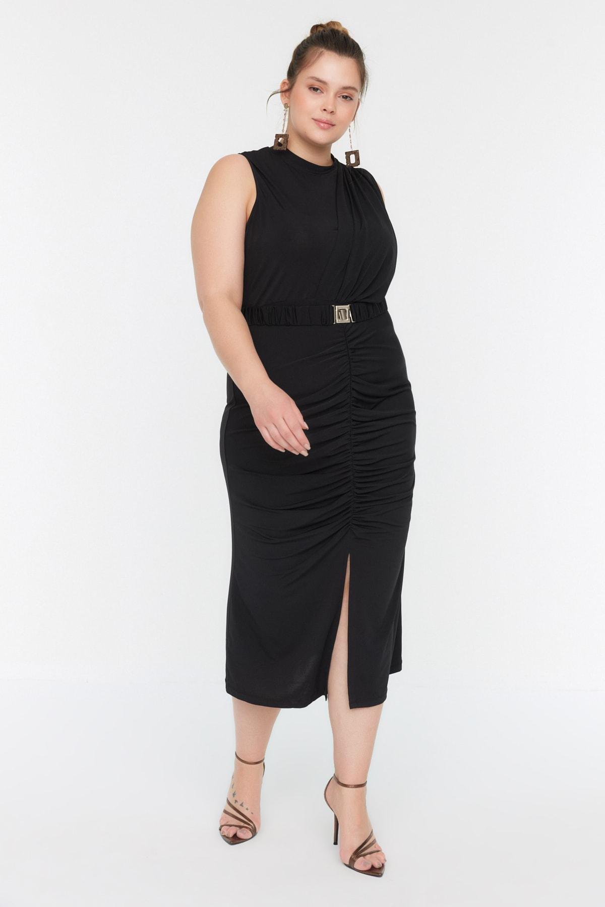 Trendyol - Black Bodycon Plus Size Dress