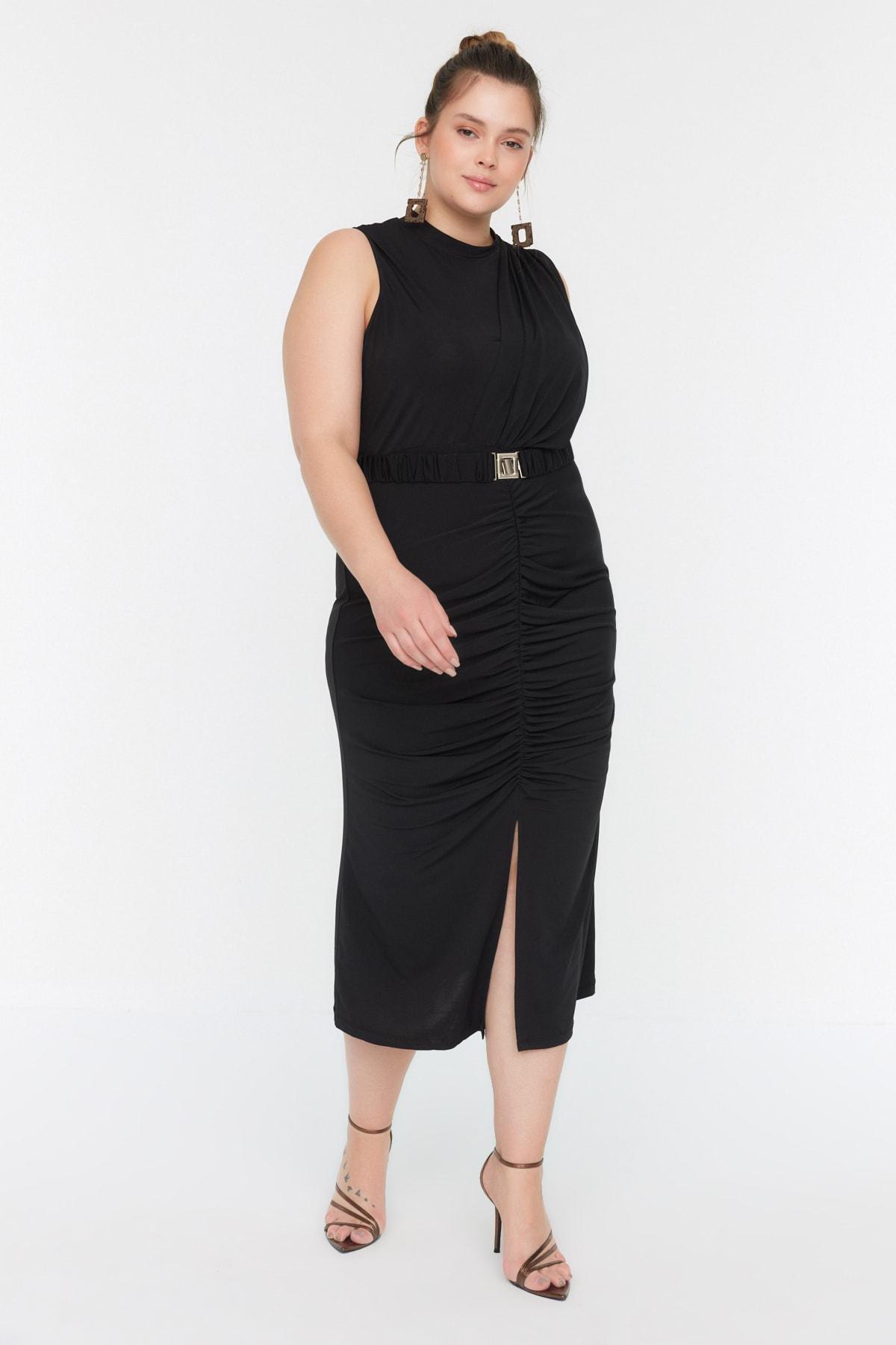 Black Bodycon Plus Size Dress, , large image number 2