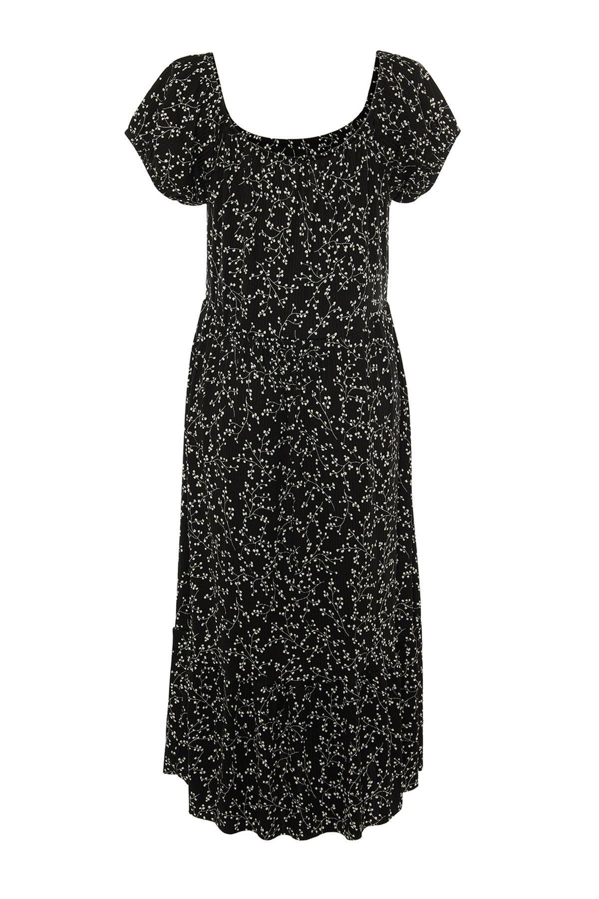 Black Off-Shoulder Plus Size Dress, , large image number 6