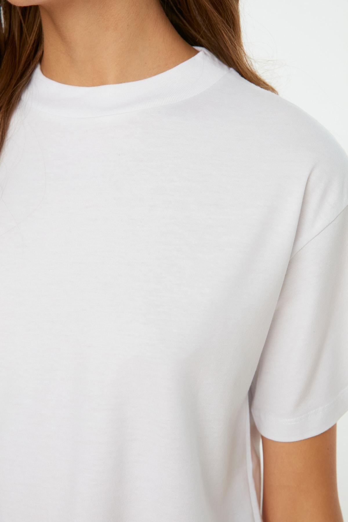 White Regular T-Shirt, , large image number 4