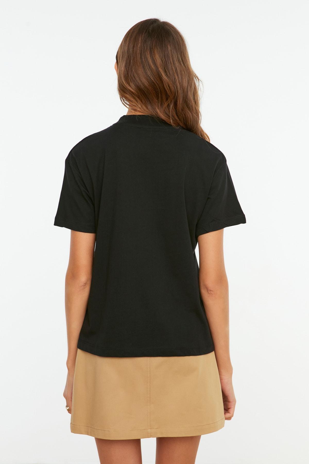 Black Regular T-Shirt, , large image number 6
