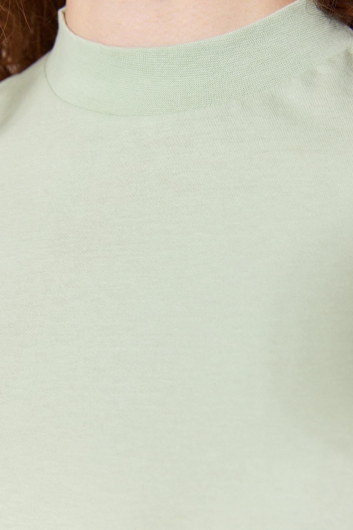 Green Standing Collar T-Shirt, Green, large image number 10