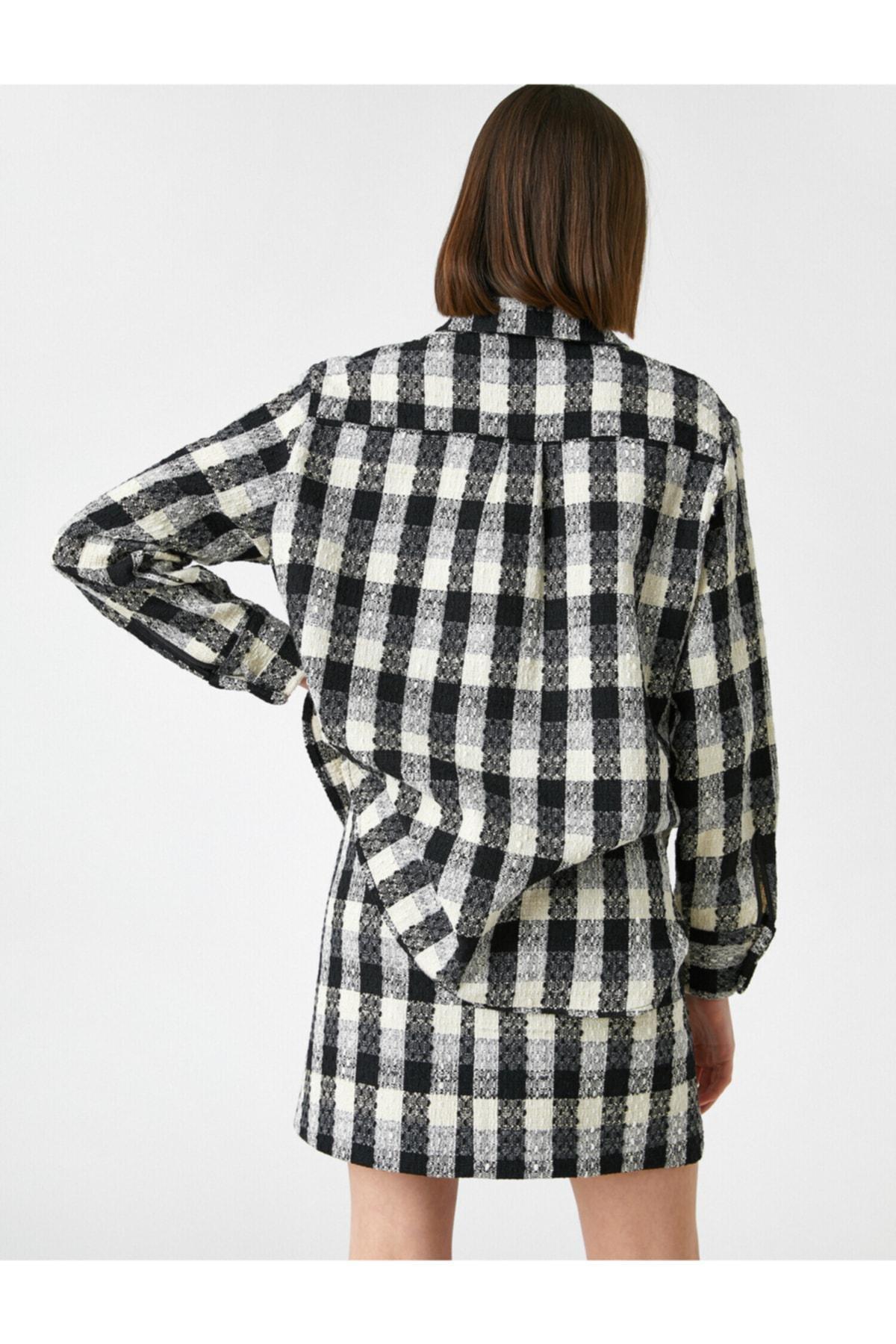 Koton - Black Checkered Pocket Jacket