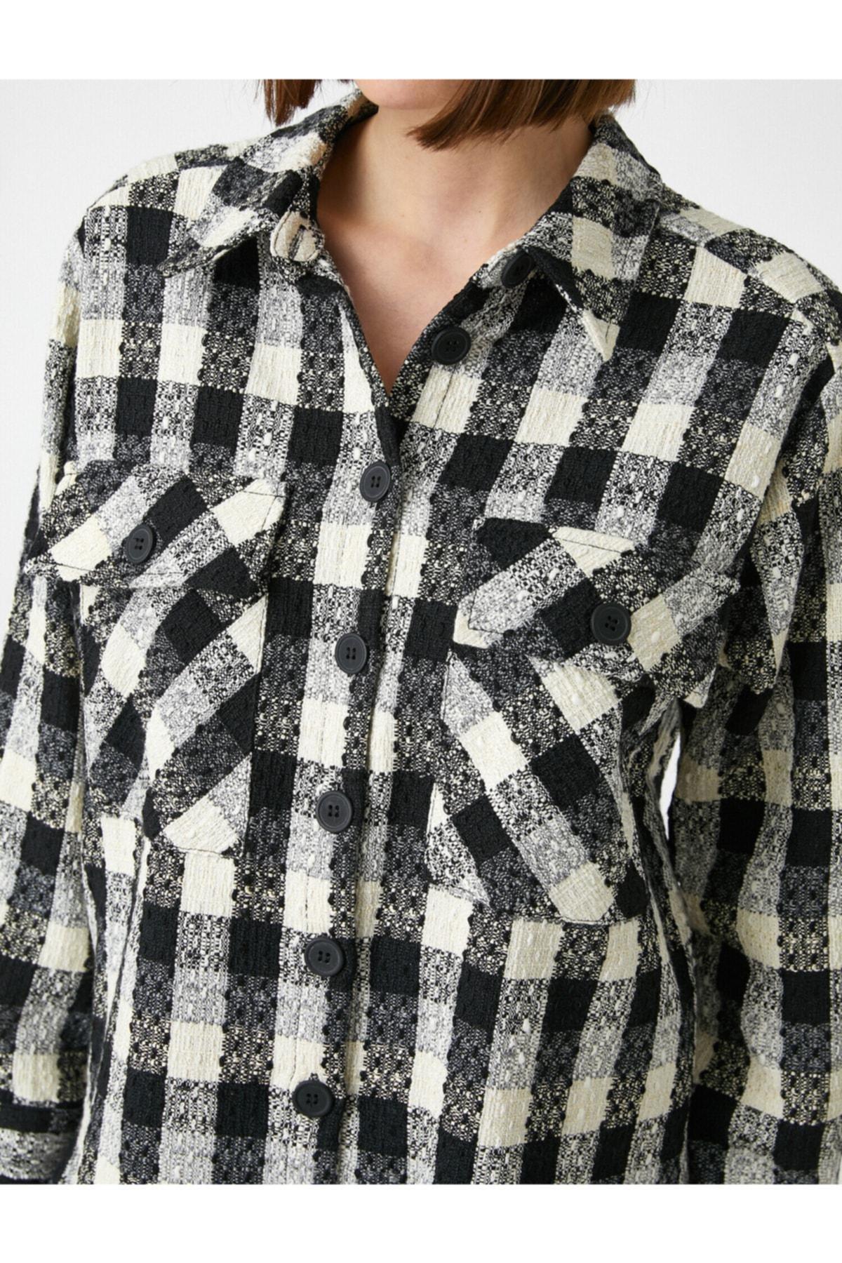 Koton - Black Checkered Pocket Jacket