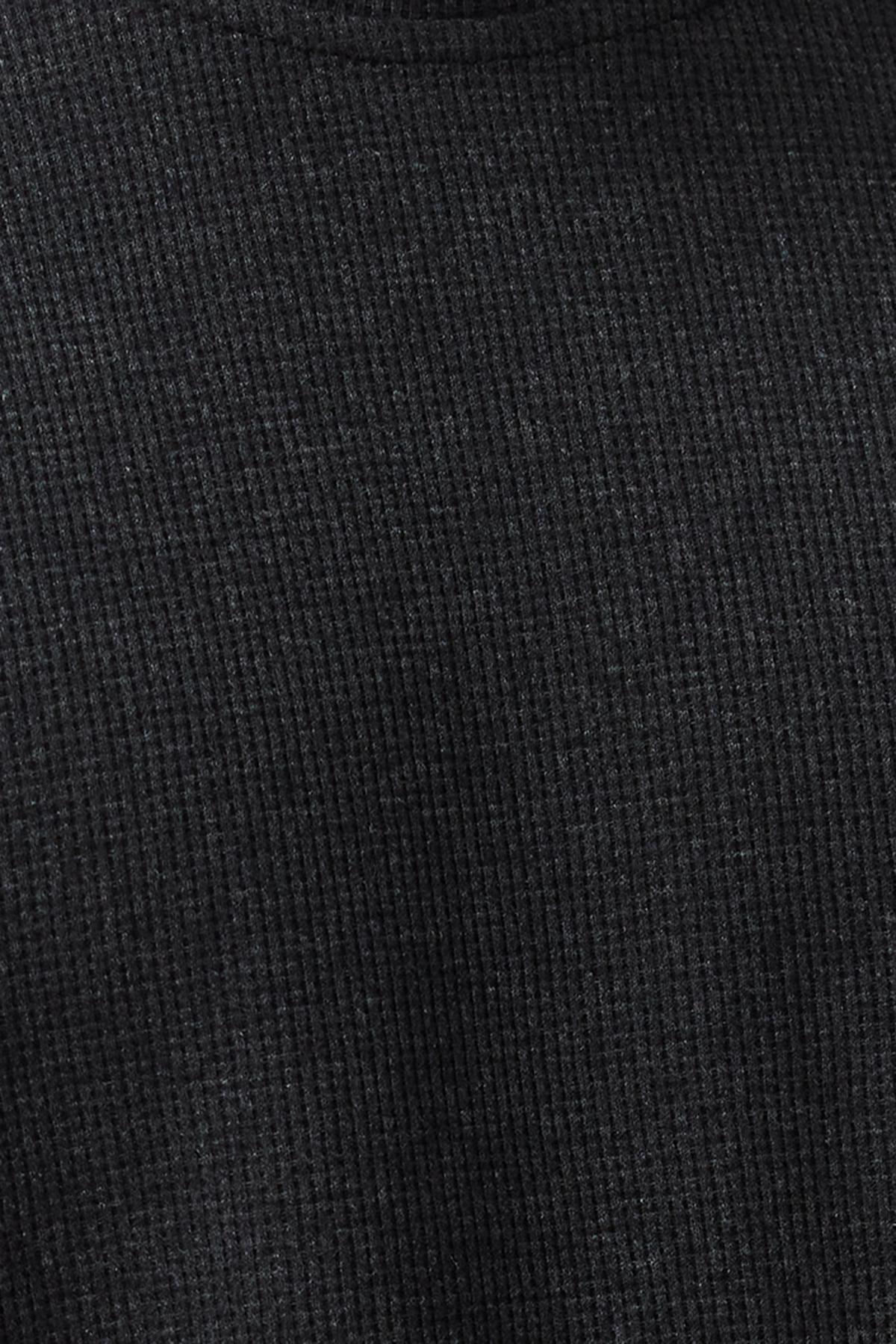 Basic Anthracite Oversize/Wide Cut Textured Waffle Short Sleeve T-Shirt TMNSS22TS00049, , large image number 4