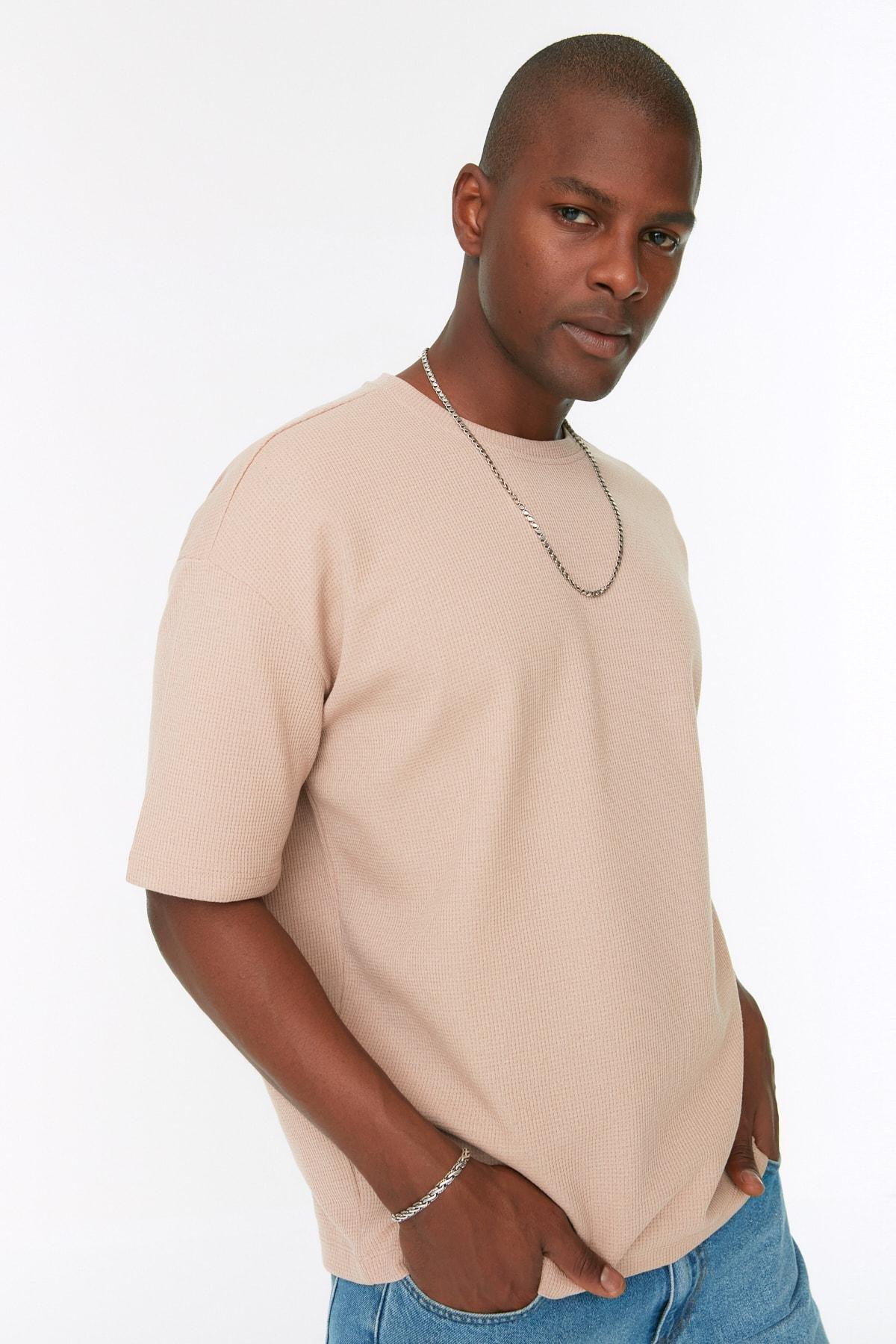 Brown Oversize Crew Neck Tshirt, , large image number 1