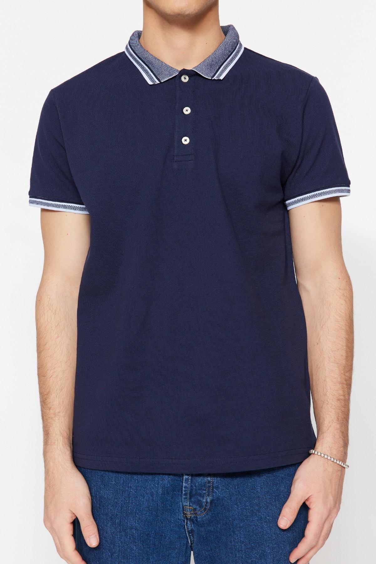 Navy Polo T-Shirt, Dark blue, large image number 3