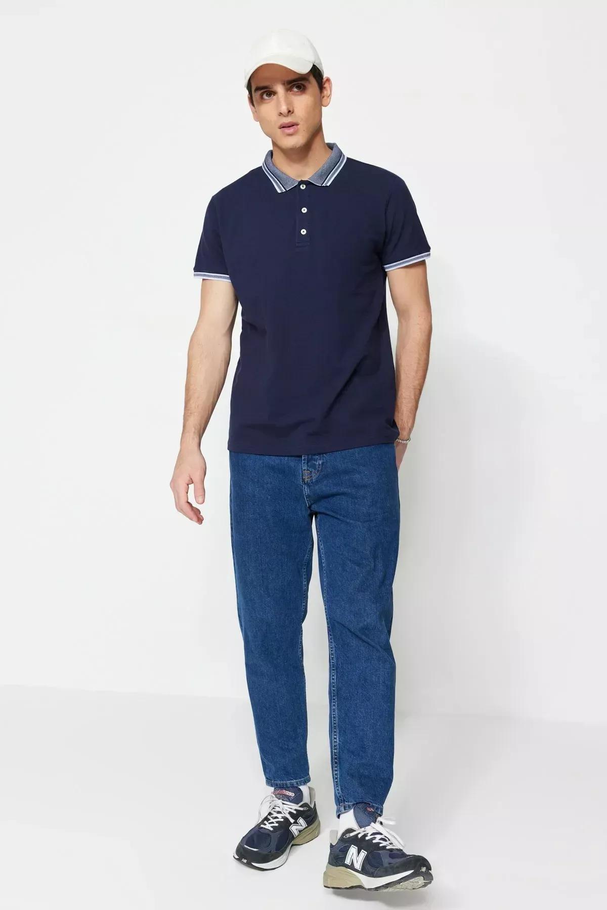 Navy Polo T-Shirt, Dark blue, large image number 6