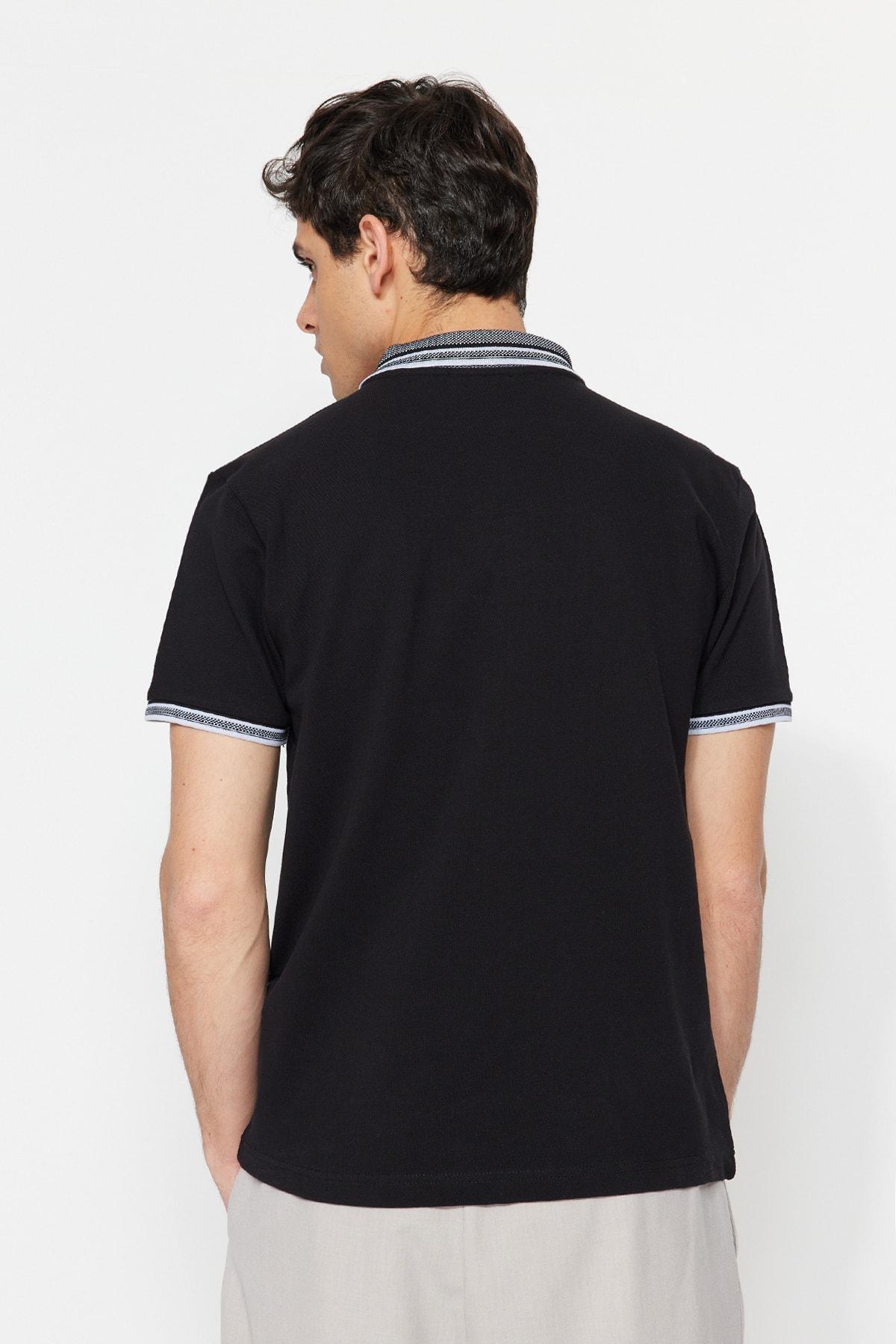 Black Polo T-Shirt, Black, large image number 5