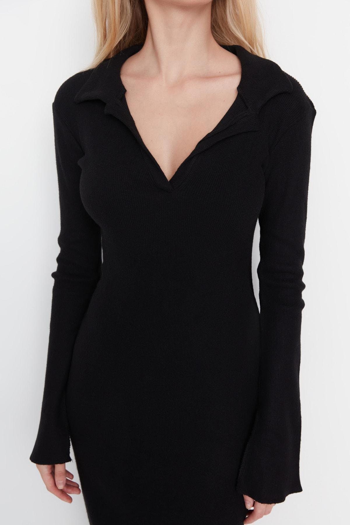Black Fitted Bodycon Dress, , large image number 3