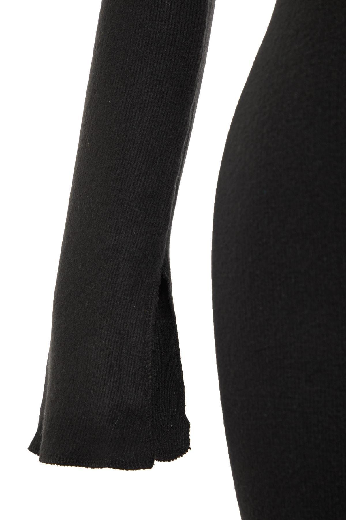 Black Fitted Bodycon Dress, , large image number 5