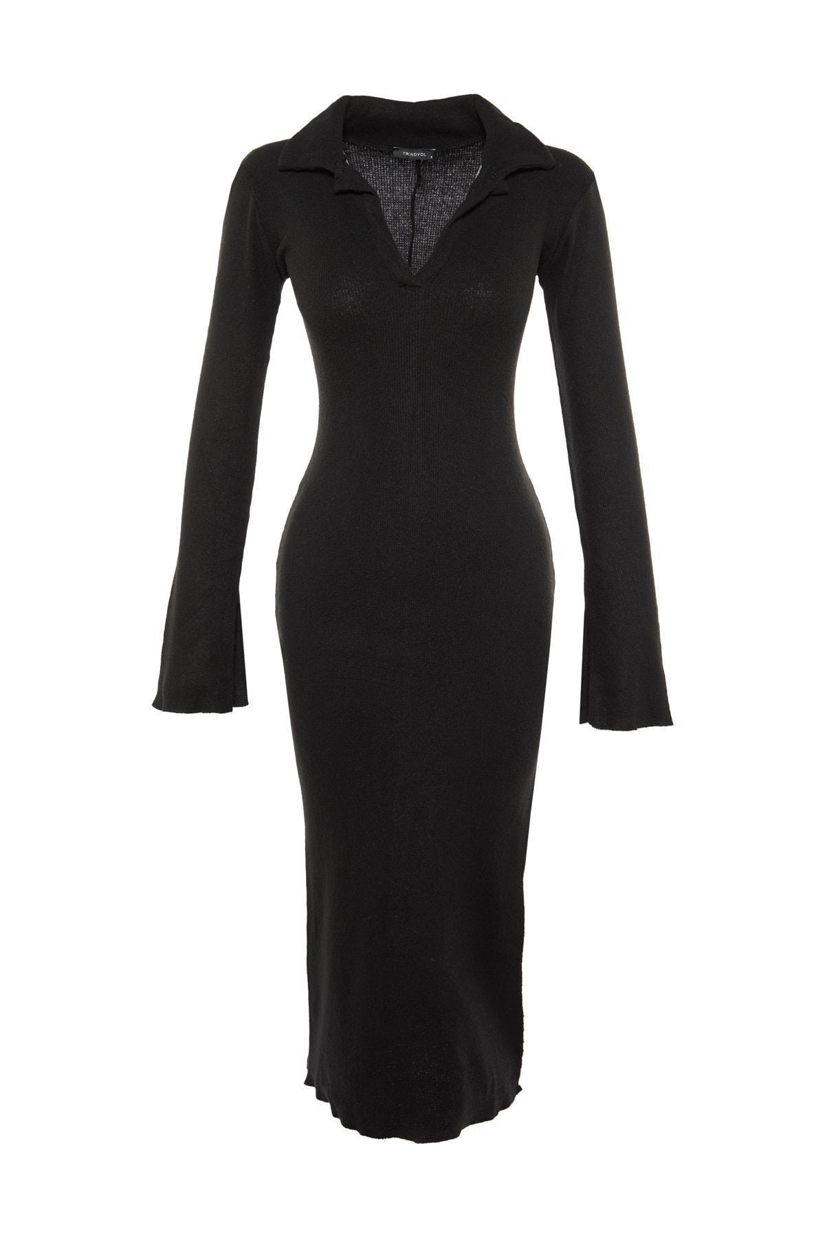 Black Fitted Bodycon Dress, , large image number 6